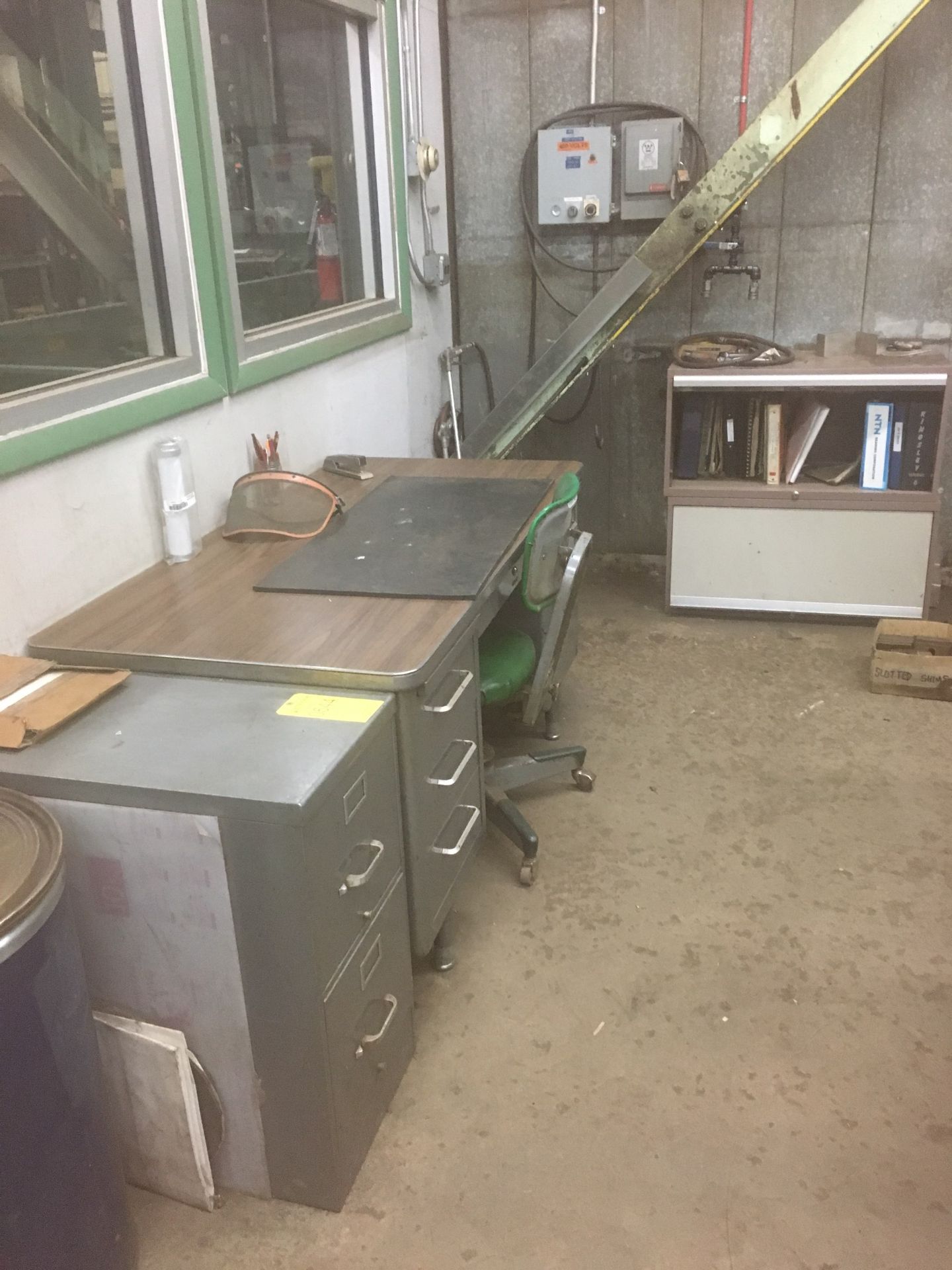 DESK, CABINET, AND FILE CABINET