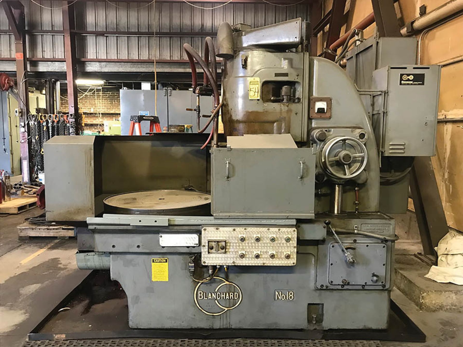 BLANCHARD 18'' ROTARY SURFACE GRINDER, MODEL NO. 18, 36'' ELECTROMAGNETIC CHUCK, 720 MAX WHEEL