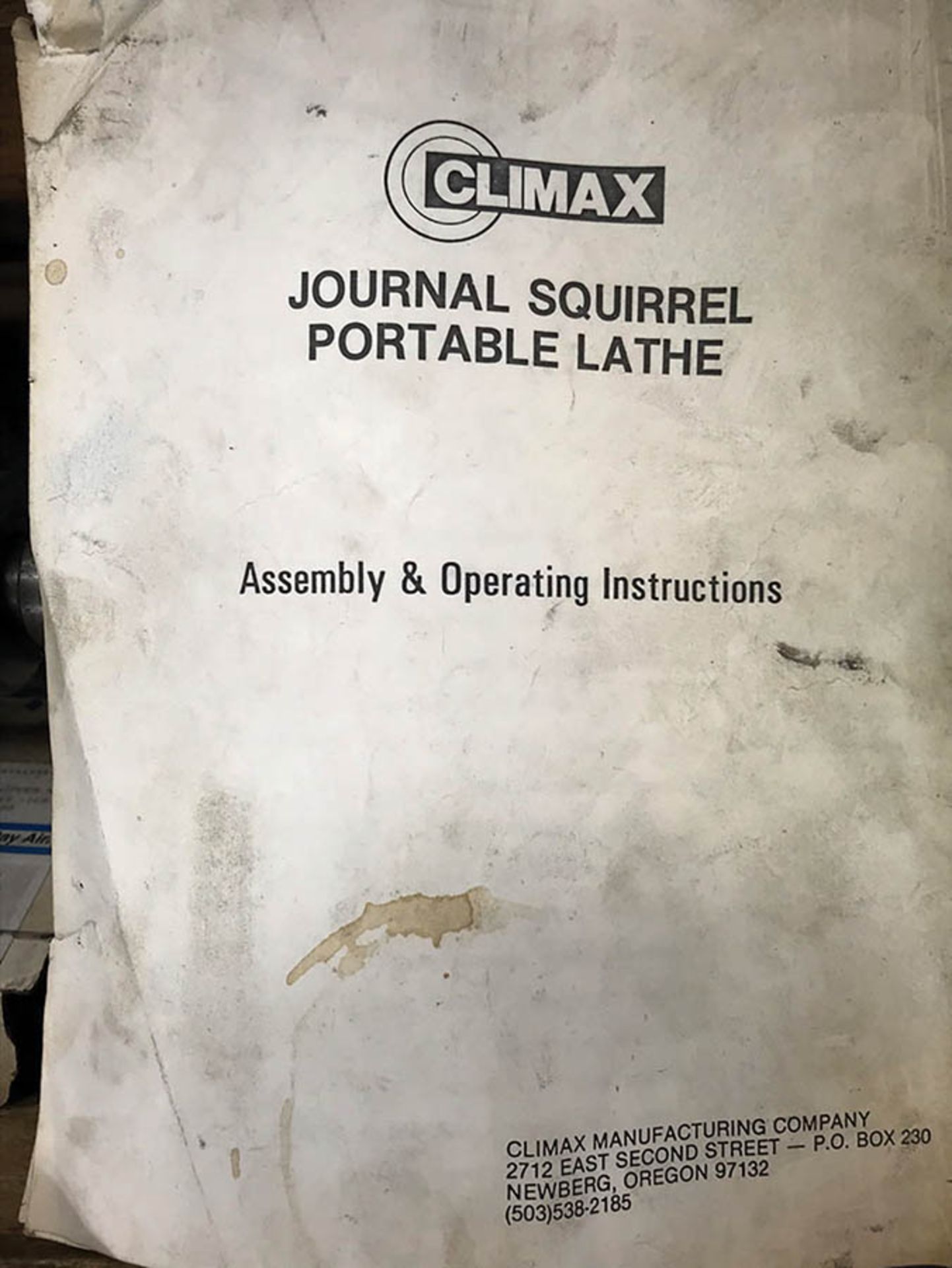 CLIMAX PORTABLE MACHINE TOOLS JOURNAL SQUIRREL PORTABLE LATHE - Image 4 of 4