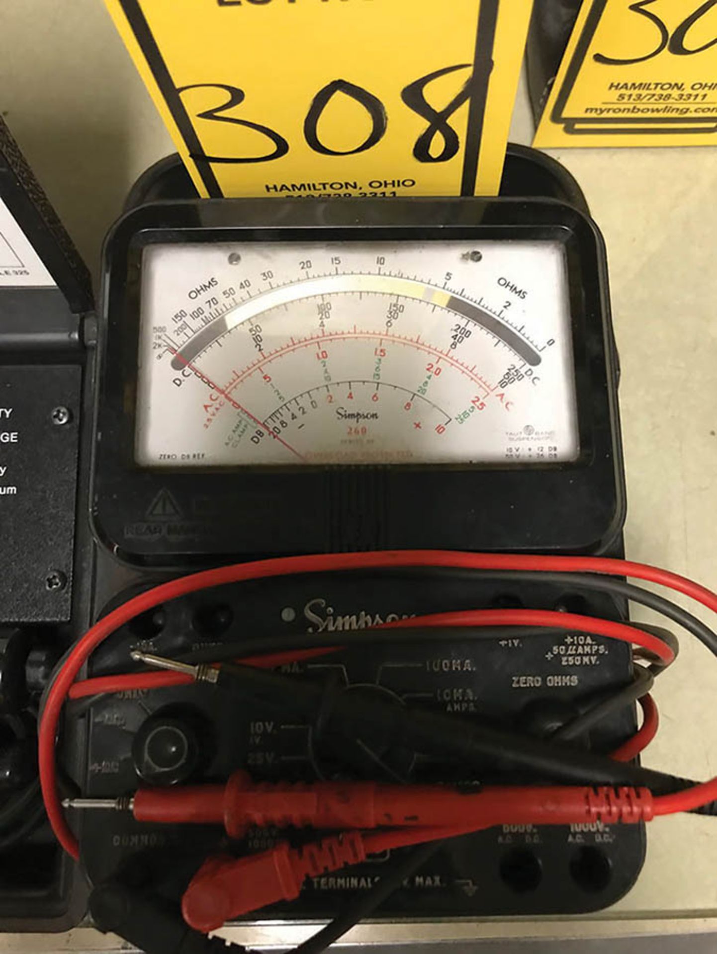 (X3) TEST UNITS, (1) SIMPSON MODEL 26C OHMMETER, (1) WAAGE MODEL 649 OHMMETER, & (1) TIF BATTERY - Image 2 of 4