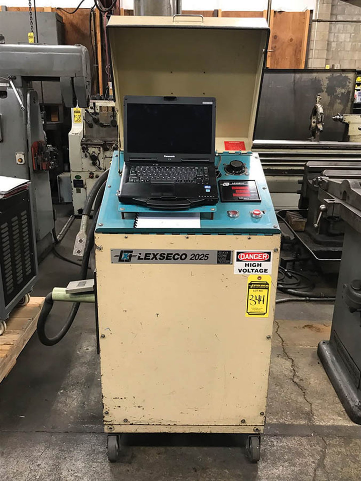 KVA CORE LOSS TESTER, MODEL 2025, S/N LSE-55330, PANASONIC CF-53 TOUGH BOOK LAPTOP CONTROL,