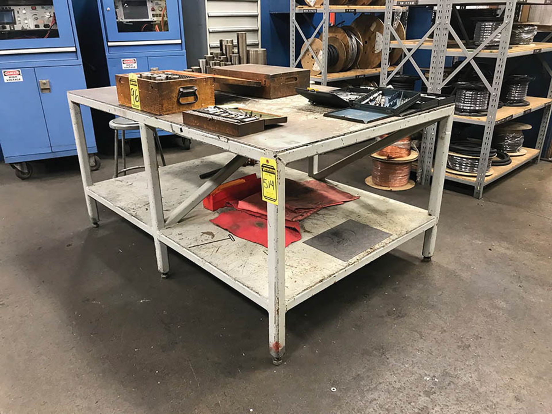 10-TON CAPACITY STEEL TABLE, 72'' X 48'' X 34.5'', (NO CONTENTS) - Image 2 of 2