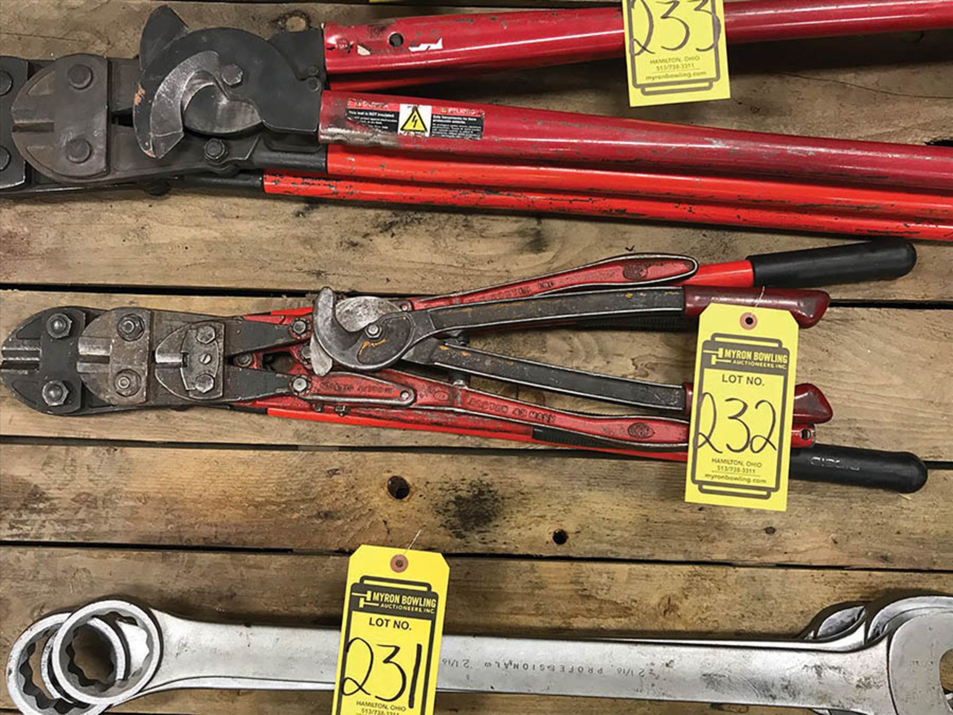 (X4) BOLT CUTTERS, (1) RIDGID SIZE 30, (1) HIT 24'', (1) H.K. PORTER NO. 0, & (1) NA