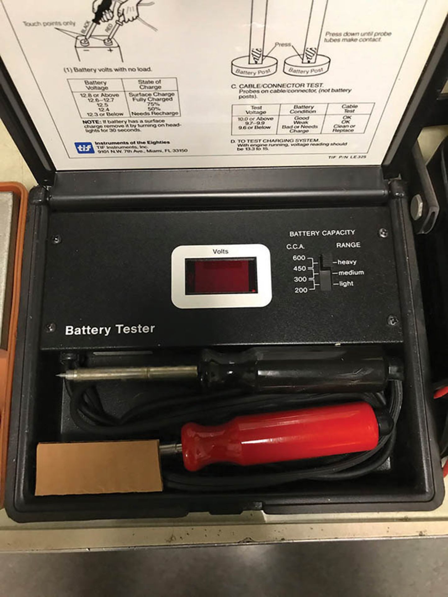 (X3) TEST UNITS, (1) SIMPSON MODEL 26C OHMMETER, (1) WAAGE MODEL 649 OHMMETER, & (1) TIF BATTERY - Image 3 of 4