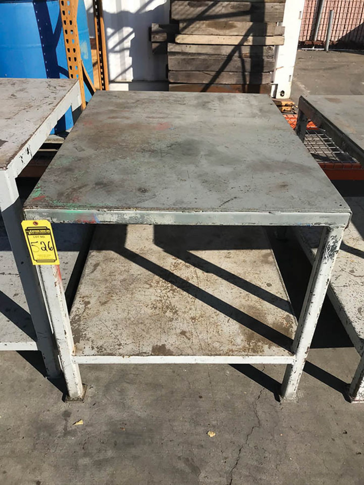 5-TON CAPACITY STEEL TABLE, 48'' X 36'' X 34.5'', (NO CONTENTS)