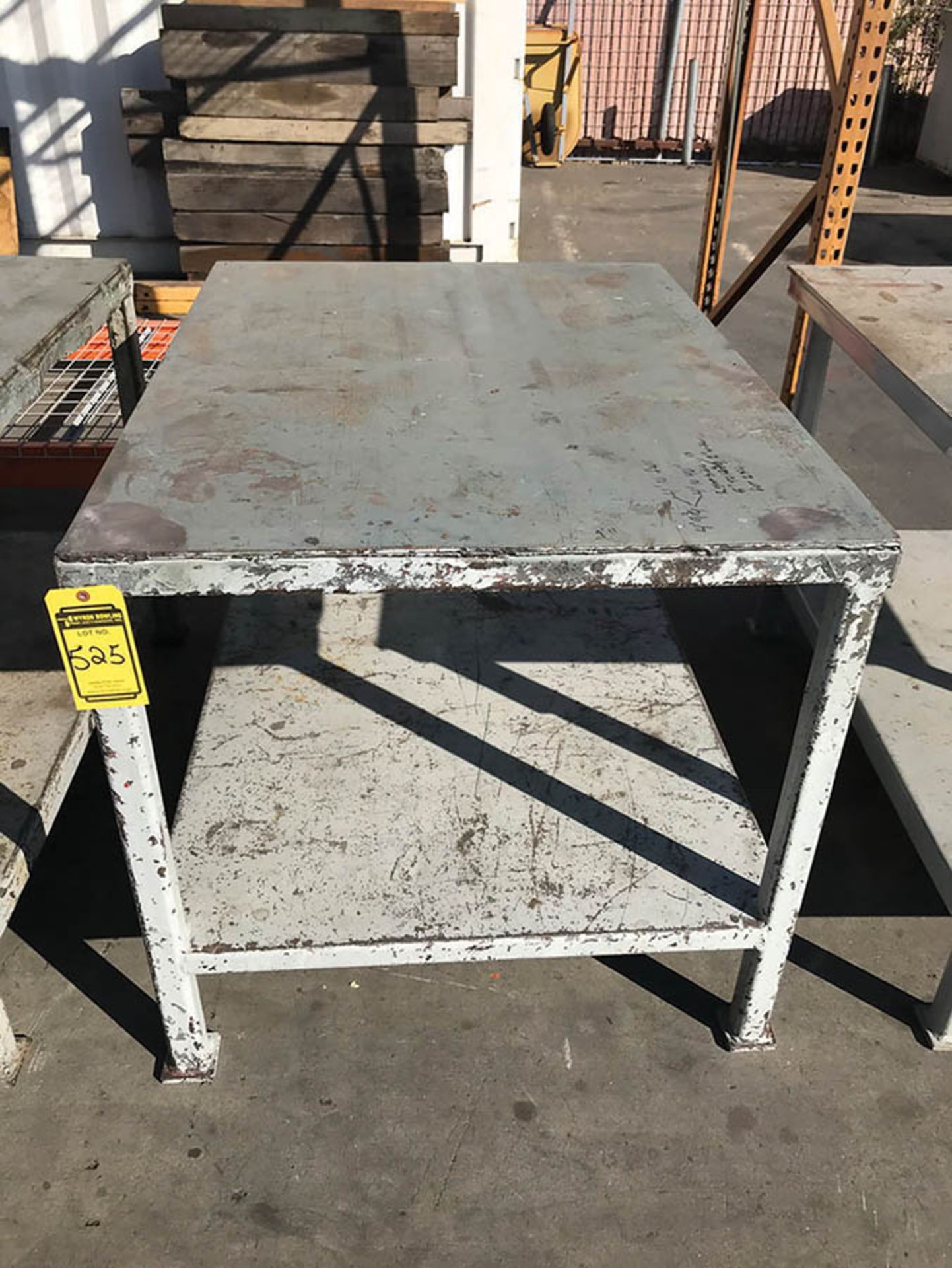 5-TON CAPACITY STEEL TABLE, 48'' X 36'' X 34.5'', (NO CONTENTS)