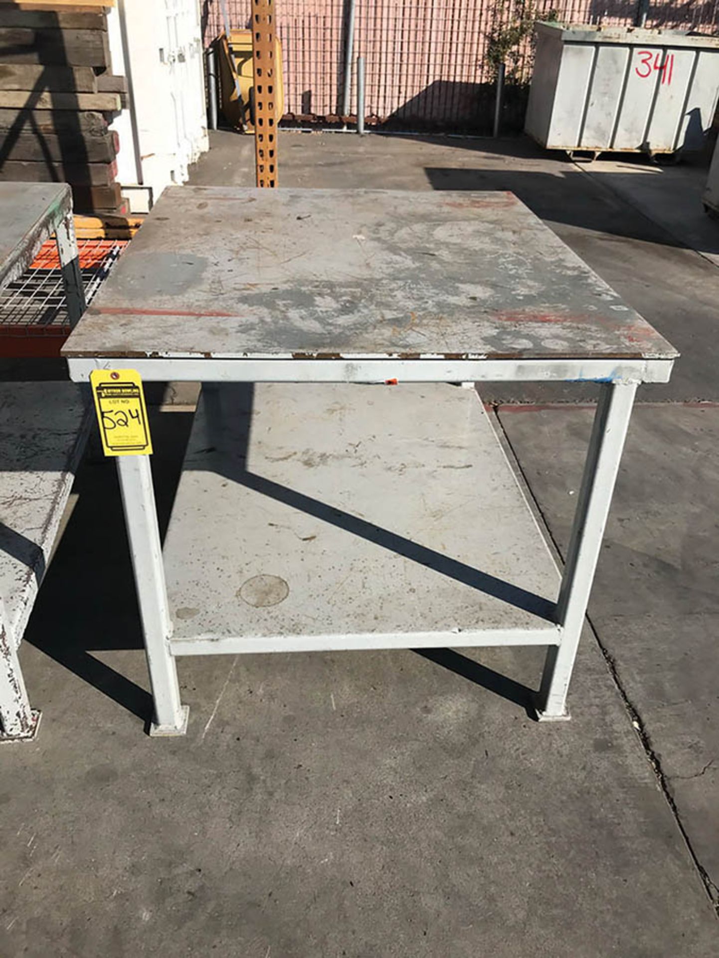 5-TON CAPACITY STEEL TABLE, 48'' X 36'' X 34.5'', (NO CONTENTS)