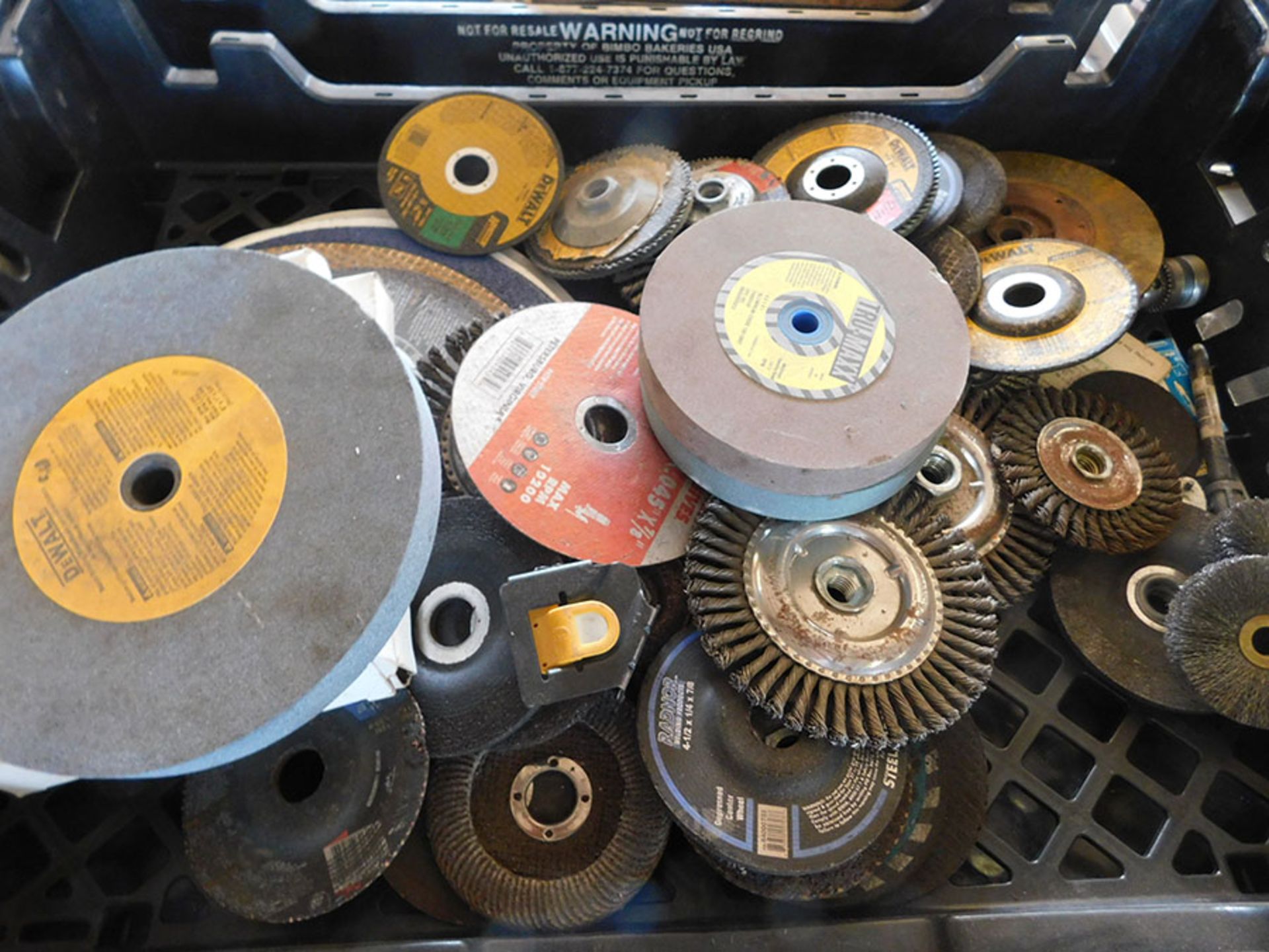 LOT OF GRINDING WHEELS, CUTTER BLADES, AND GRINDING STONES