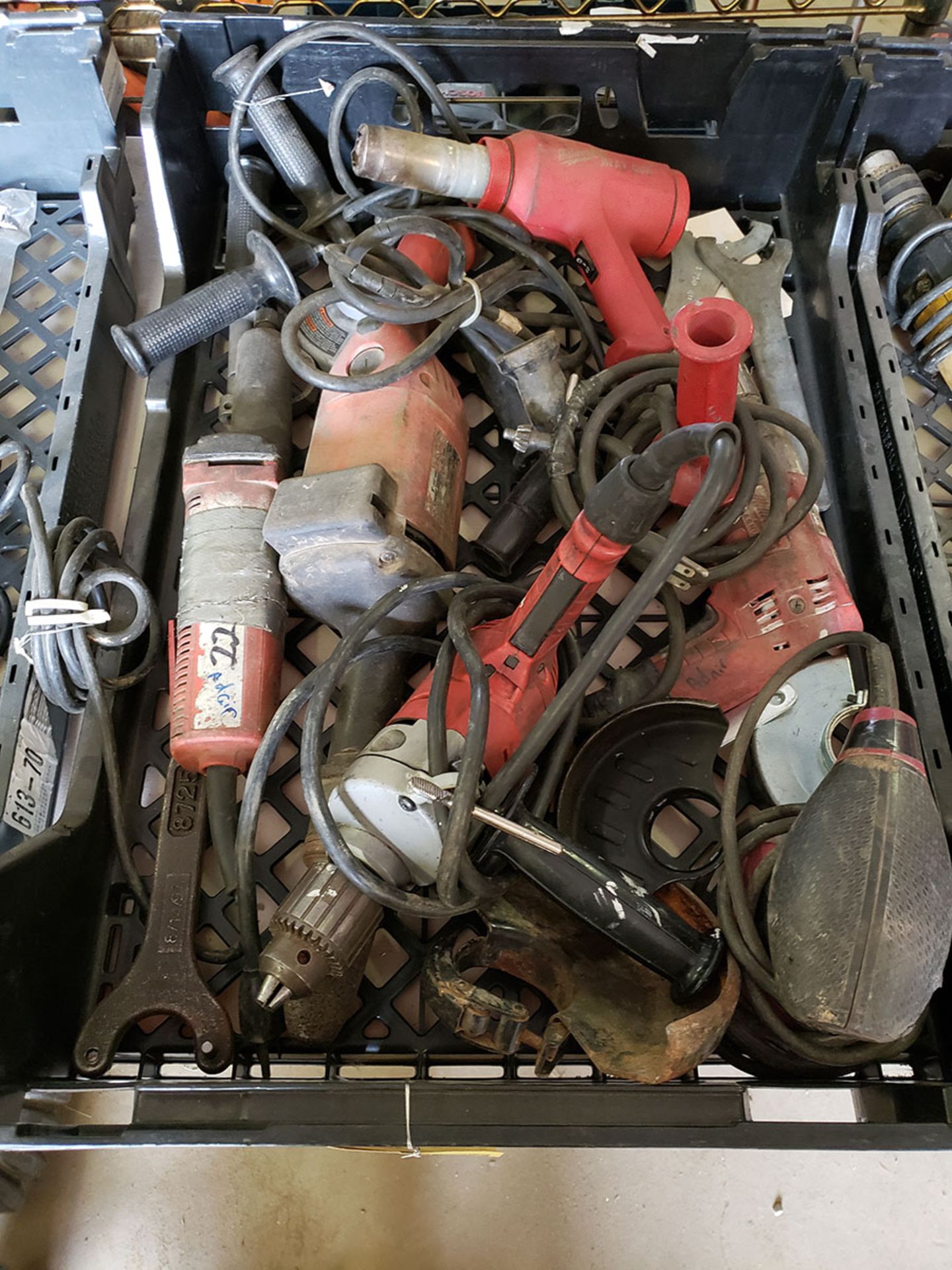 LOT OF ASSORTED MILWAUKEE ELECTRIC TOOLS