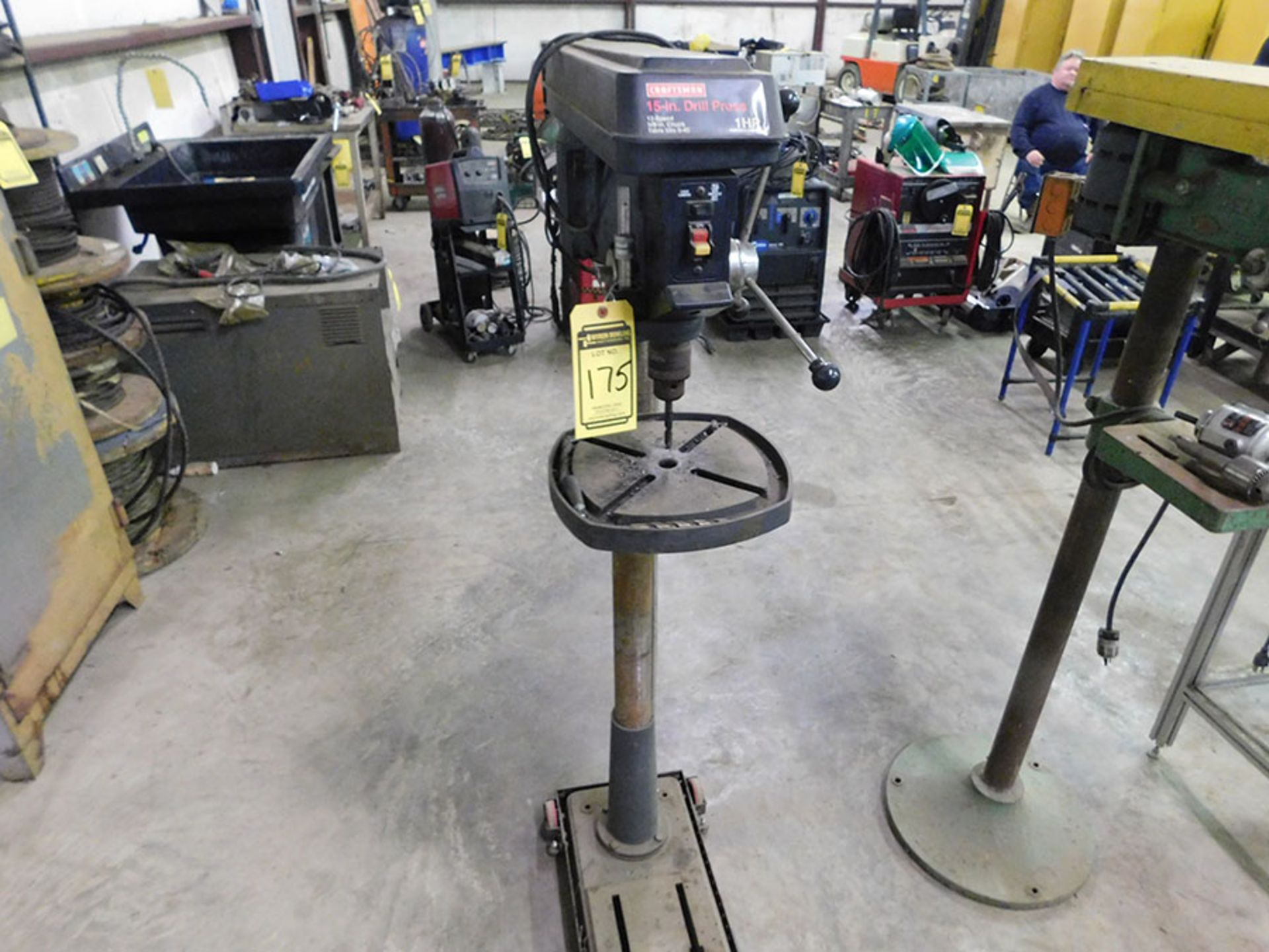 CRAFTSMAN 15'' DRILL PRESS; 1-HP, 12-SPEED, 5/8'' CHUCK, TABLE TILTS 0-45''