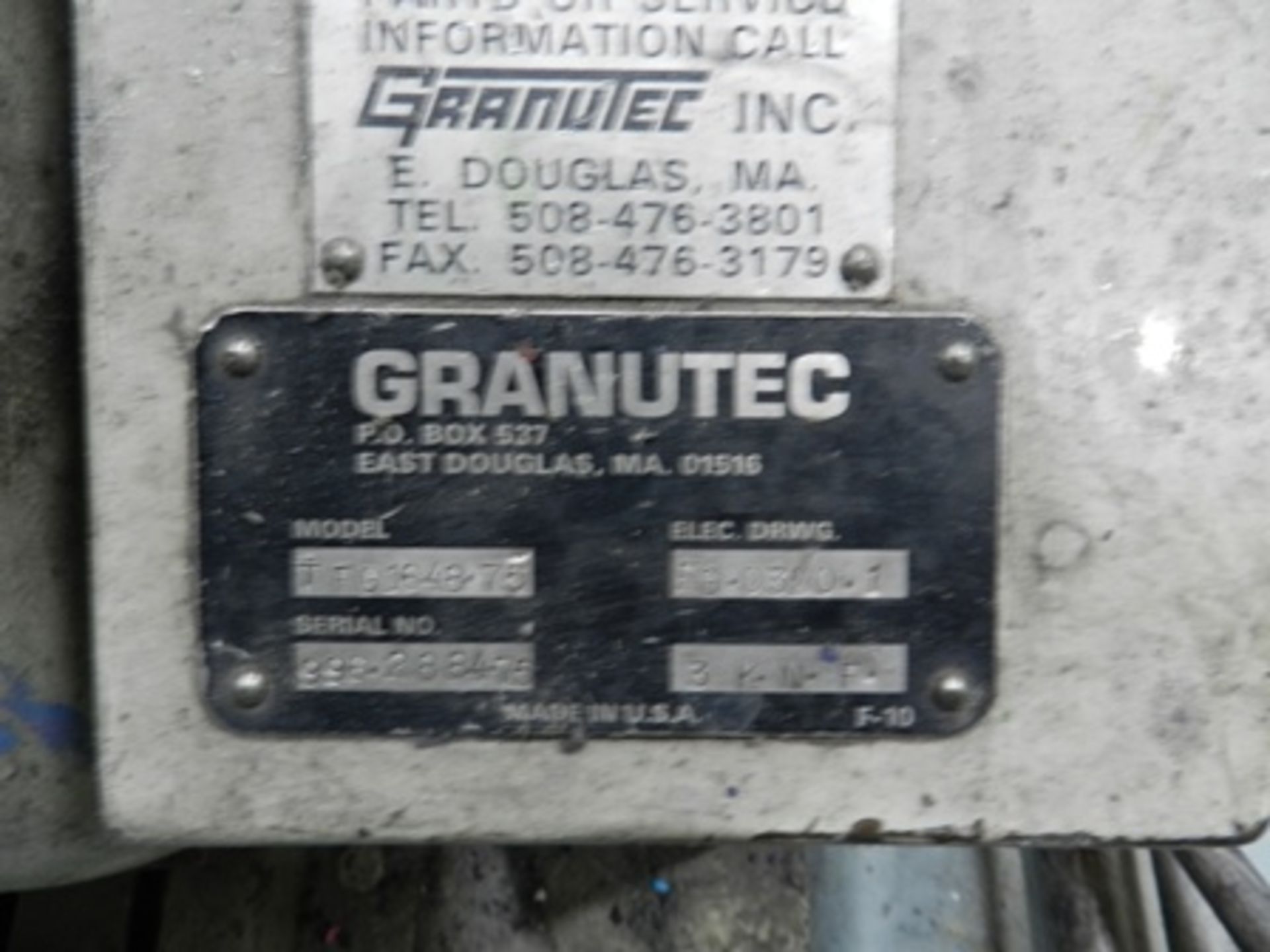 75 HORSEPOWER GRANUTEC GRANULATOR, MODEL TFG1648-75 SERIE 996-2884-75, MARATHON 460V. ENGINE. - Image 4 of 16