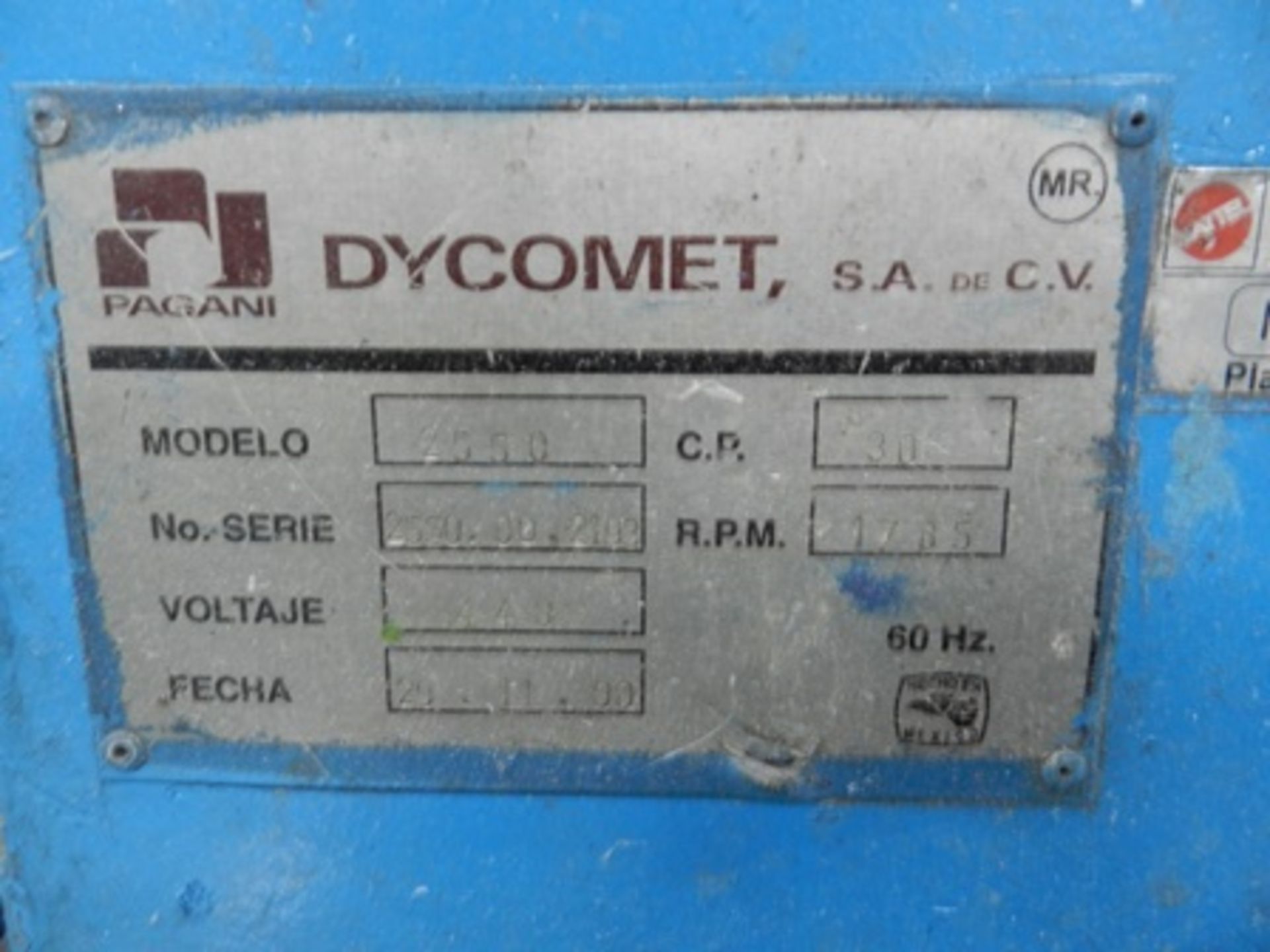 30 HORSEPOWER PAGANI DYCOMET MODEL 2550 SERIE 2550.00.2193, SIEMENS 440V. ENGINE, YEAR 2000. - Image 10 of 10