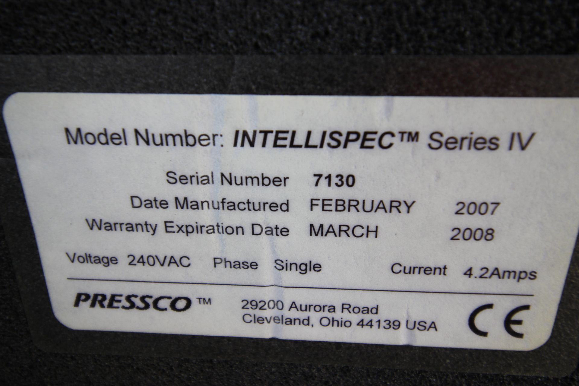 Dispositivo de inspección de visión Marca PRESSCO, Modelo INTELLISPEC Serie 4; Serie - Image 13 of 13