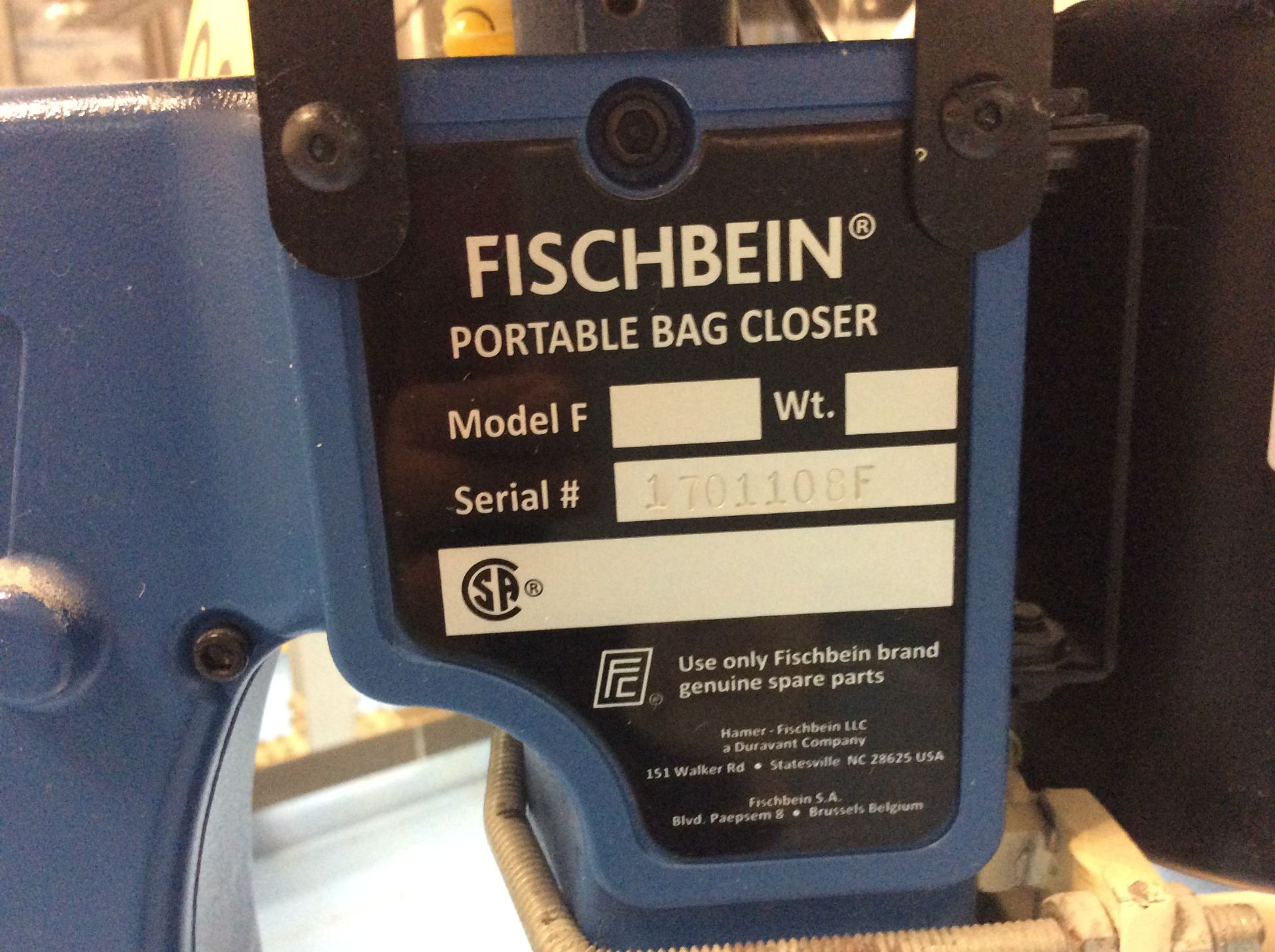 Fischbein portable F, 1-thread sewing machine for closing paper, nett, polyethylene, - Image 5 of 5