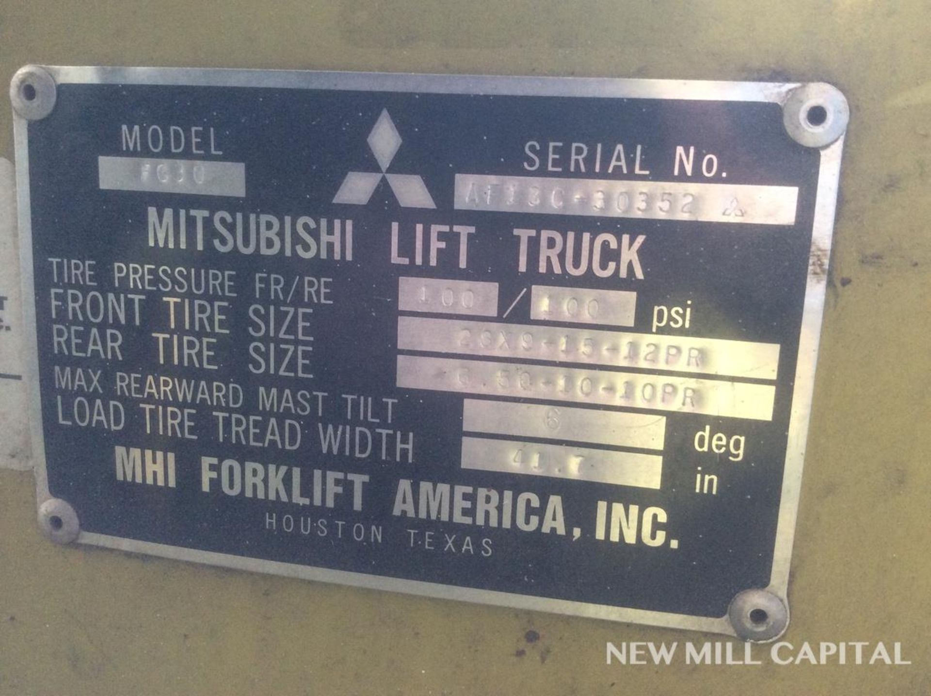 Mitsubishi F630 Fork Lift, LPG, 6000 LBS Capacity, 185in Lift, 3-Stage Sideshif | Rigging Fee: $100 - Bild 5 aus 5