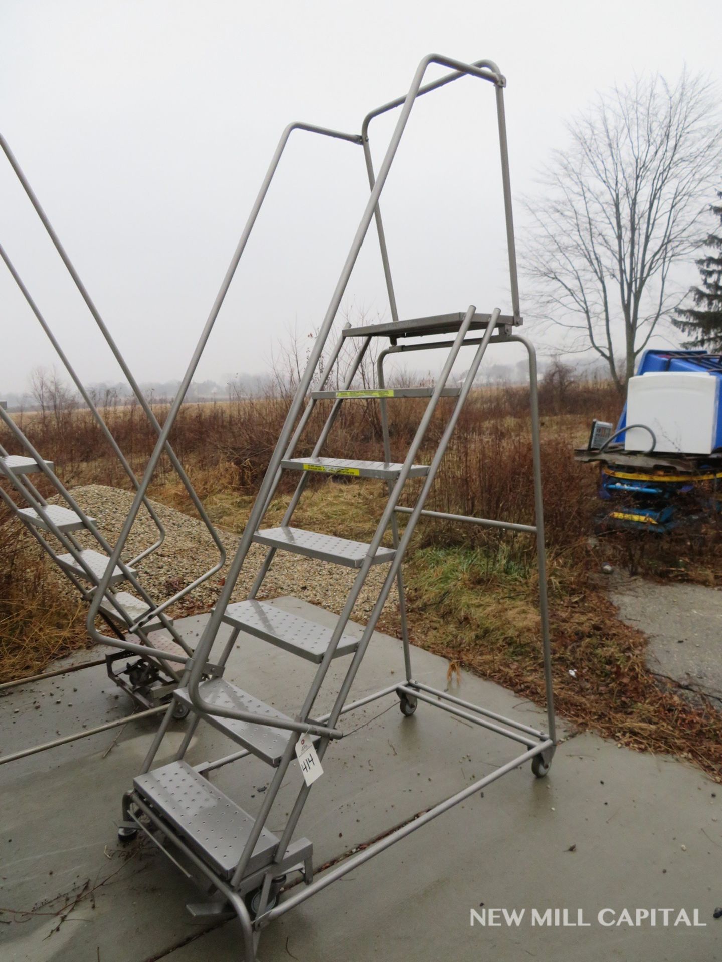 Stainless Steel Ballymore Roller Ladder, 450LB Capacity, 6-Steps | Rigging Fee: $25 - Image 2 of 2