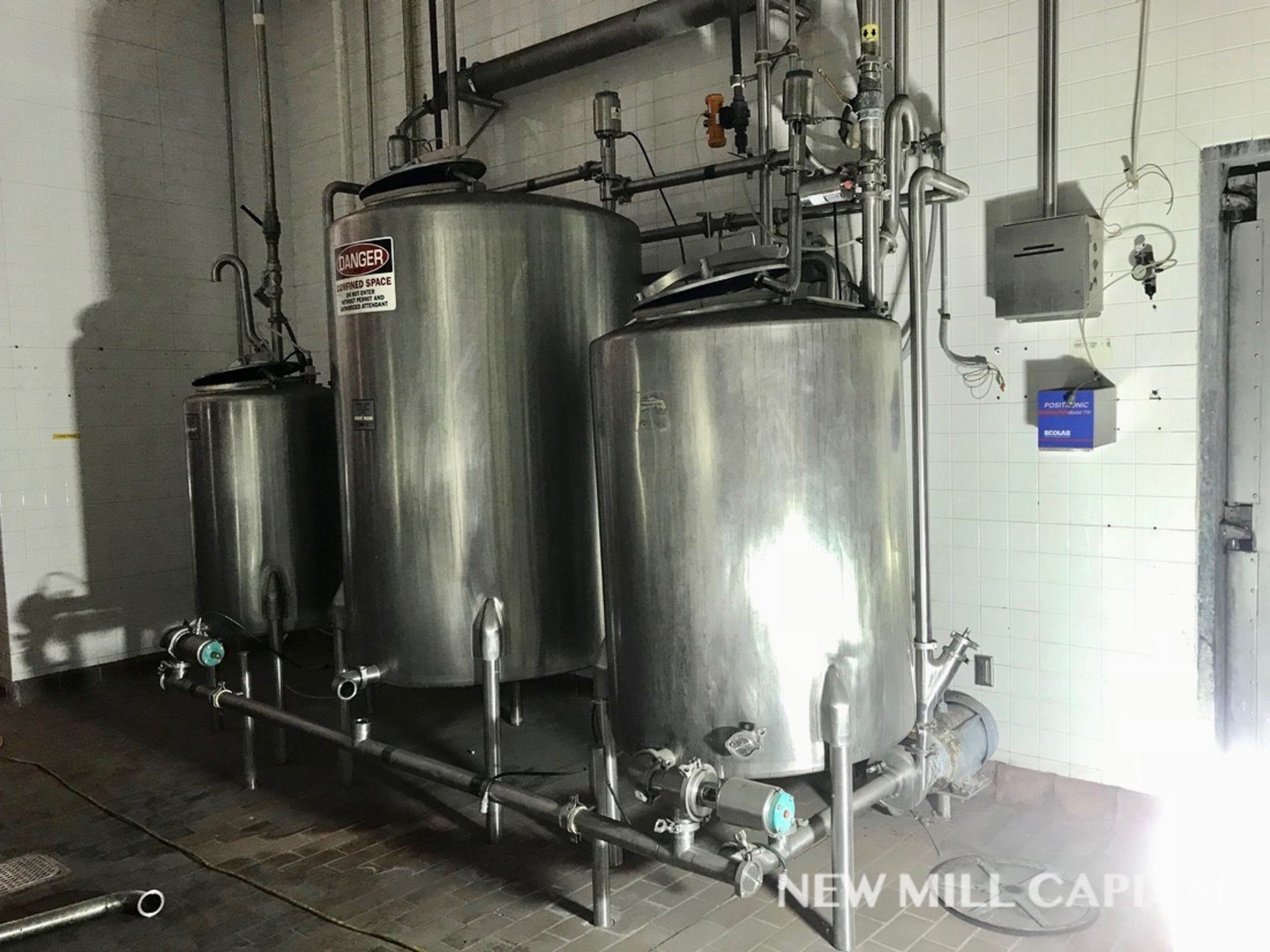 (3) Tank CIP System w/ (1) Stainless Steel Heat Exchangers, Shell & Tube, (6) T | Rigging Fee: $1800