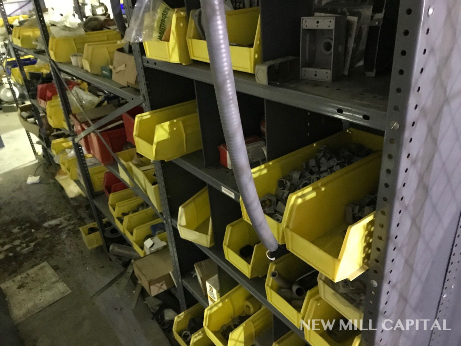 (4) Shelves of Bearings, Electrical, and Plumbing Parts | Rigging Fee: $300