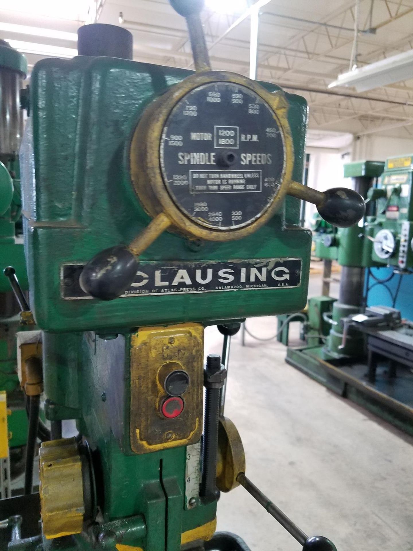 Clausing 20" 4 Spindle Gang Drill, 15" x 80" T-Slot Table, Variable Speed | Rig Fee: $300 - Image 3 of 6