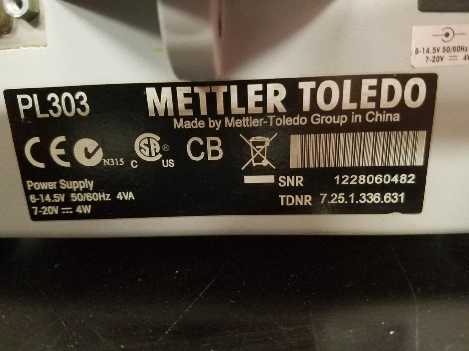 Mettler Toledo Balance Scale, M# PL303, S/N 1228060482 | Rig Fee: $30 or HC - Image 3 of 3