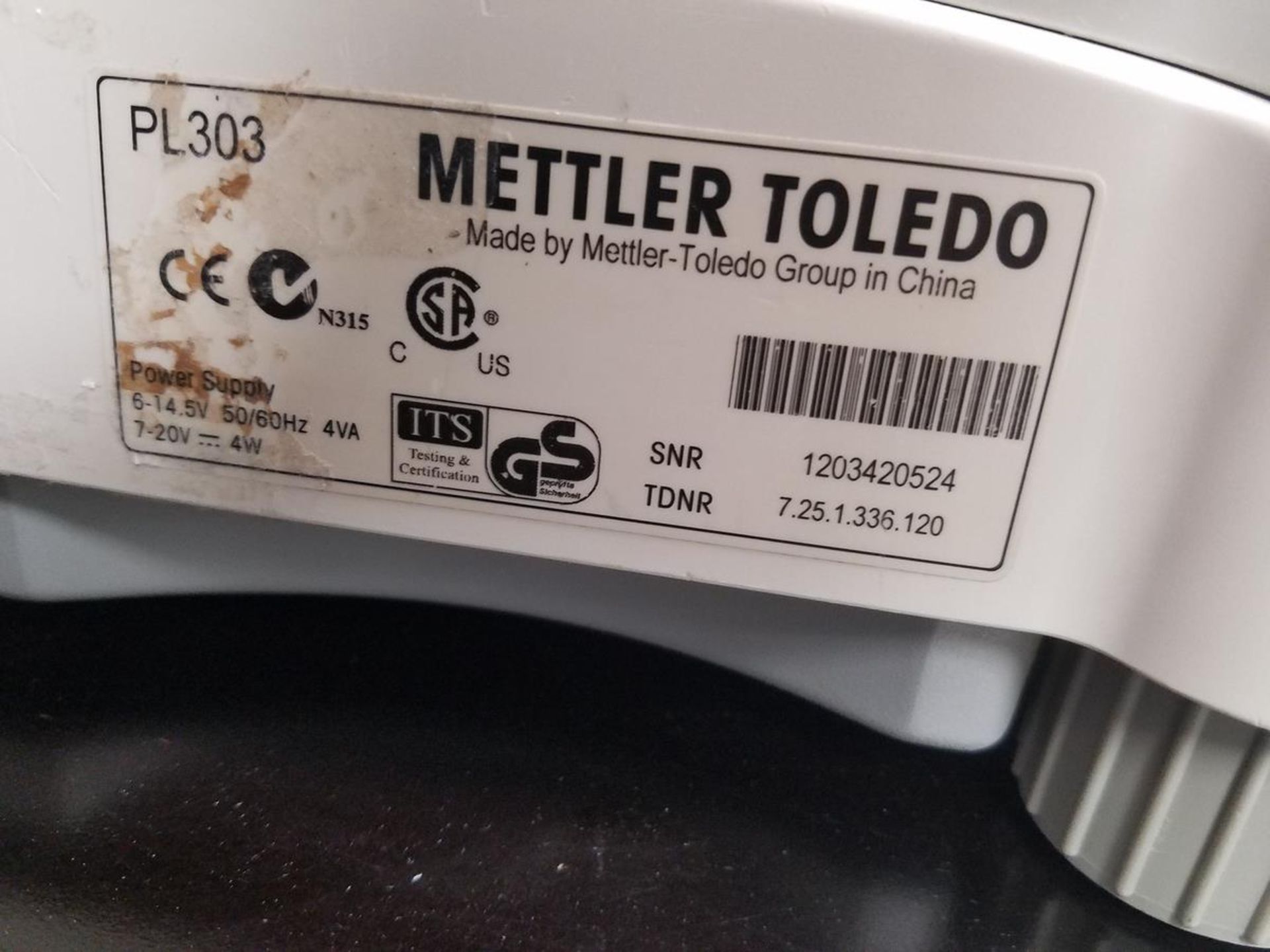 Mettler Toledo Balance Scale, M# PL303, S/N 1203420524 | Rig Fee: $30 or HC - Image 3 of 3