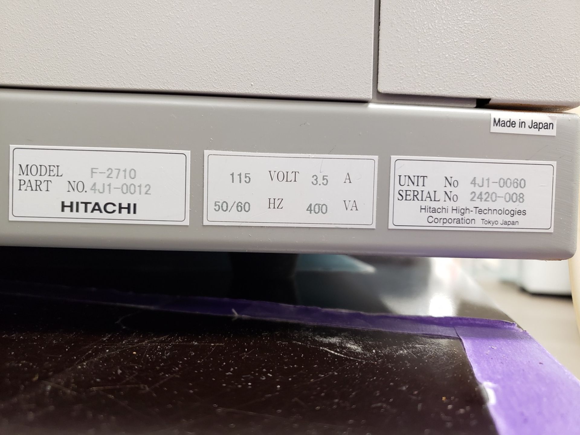 Hitachi, Fluorescence Spectrophotometer, M# F-2710, S/N 2420-008 | Rig Fee: $60 or HC - Image 4 of 4