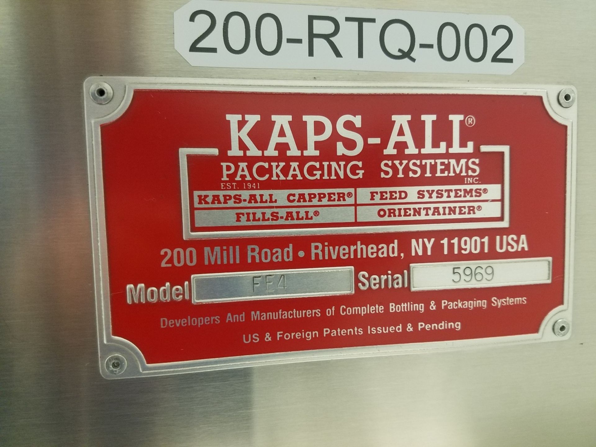 Kaps-All Packaging Systems Portable 4 Spindle Cap Tightener, M# FE4, S/N 59 | Rig Fee: $150 - Image 2 of 4