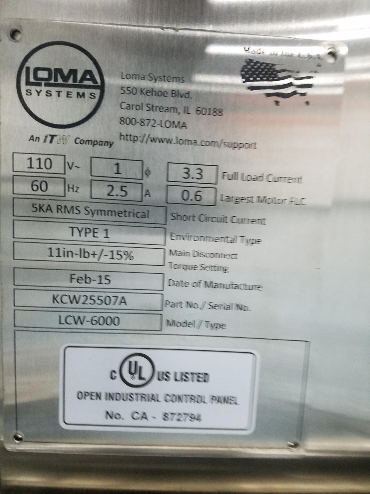 Loma Systems Checkweigher, M# LCW-6000, S/N KCW25507A | Rig Fee: $100 - Image 2 of 5