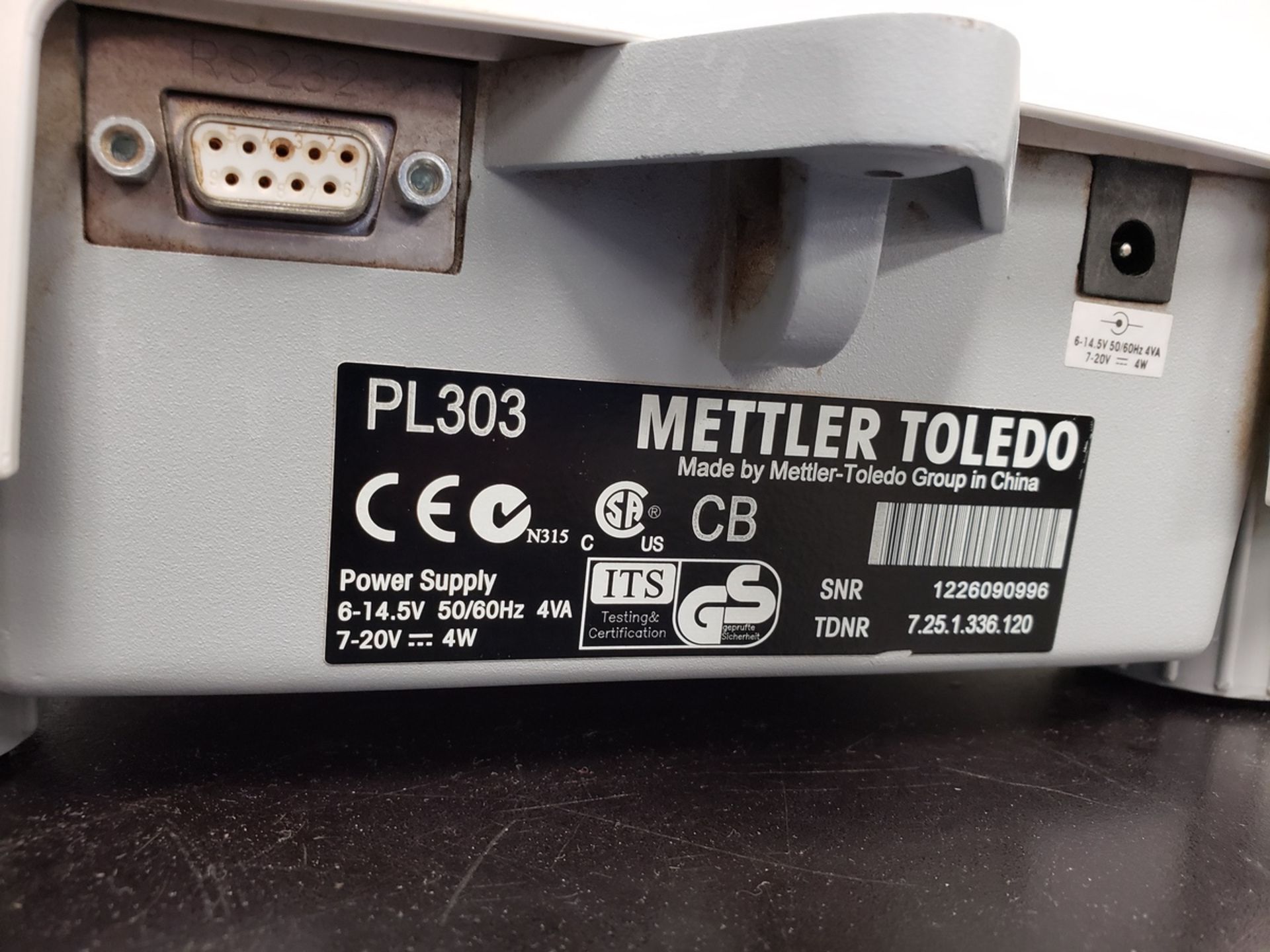 Mettler Toledo, Analytical Balance Scale, M# PL303, S/N 1226090996 | Rig Fee: $30 or HC - Image 3 of 3