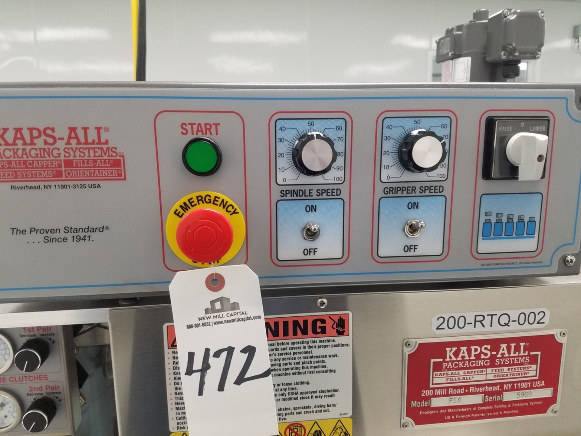Kaps-All Packaging Systems Portable 4 Spindle Cap Tightener, M# FE4, S/N 59 | Rig Fee: $150 - Image 3 of 4