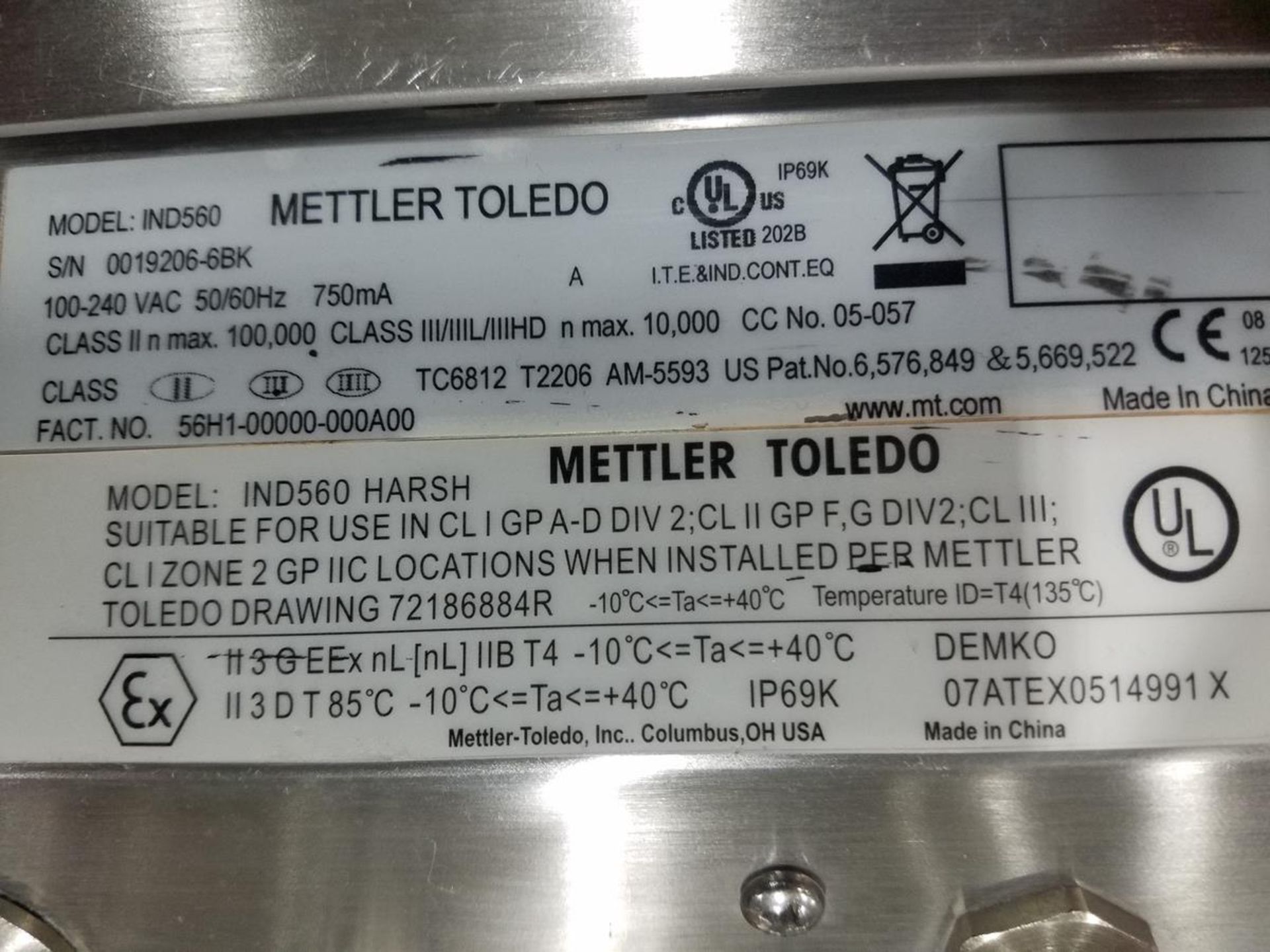 Mettler Toledo Portable Floor Scale, M# IND560, S/N 0019206-6BK | Rig Fee: $75 - Image 3 of 3