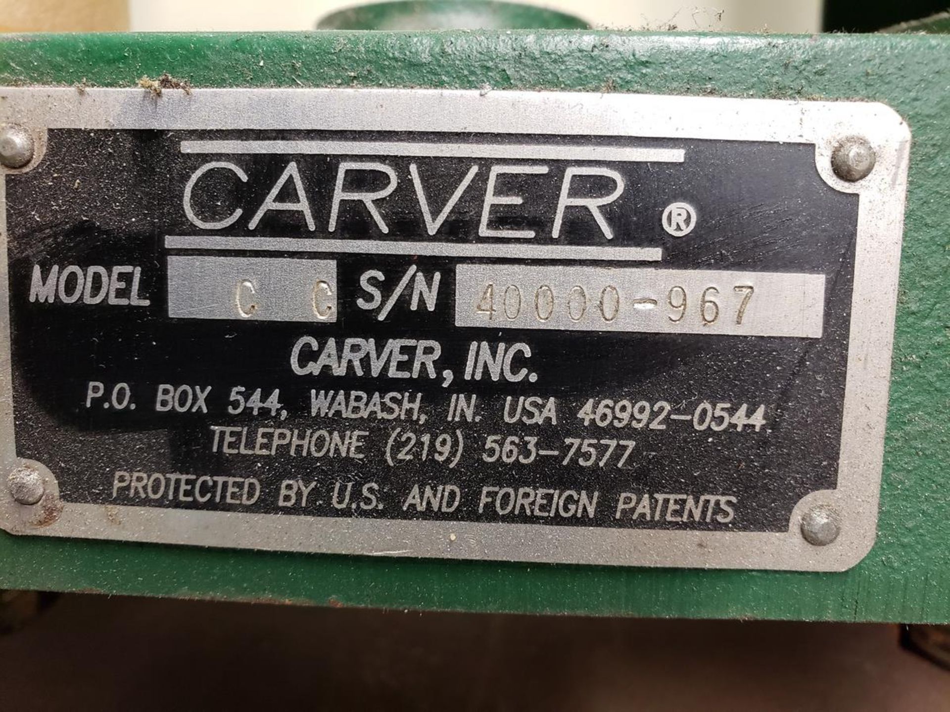 Carver Inc. Laboratory Press, M# CC, S/N 40000-967 | Rig Fee: $50 - Image 2 of 2