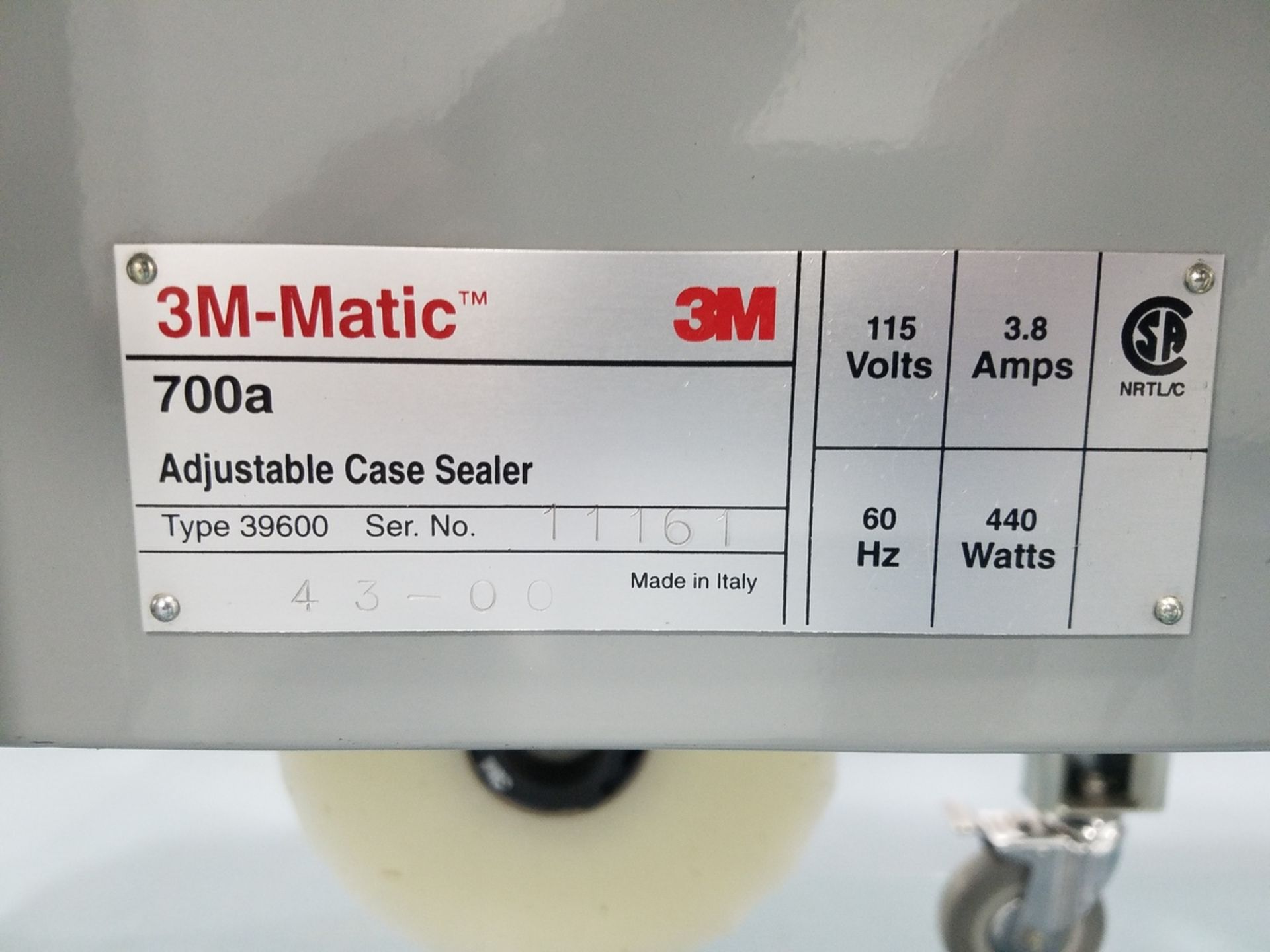 3M-Matic Adjustable Case Sealer, M# 700A, S/N 11161 | Rig Fee: $100 - Image 2 of 2