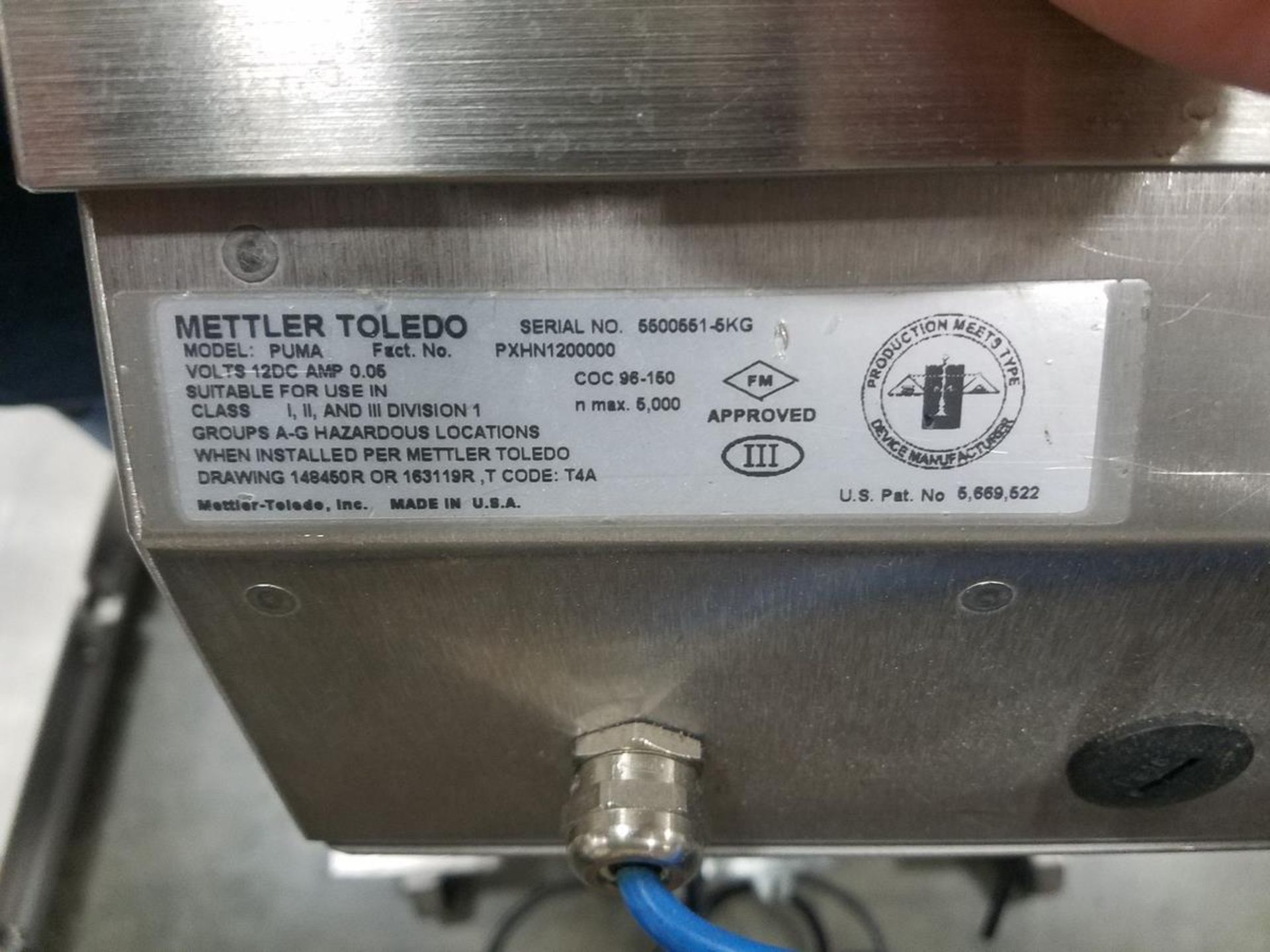 Mettler Toledo Portable Floor Scale, M# Puma, S/N 5500551-5KG | Rig Fee: $75 - Image 3 of 3