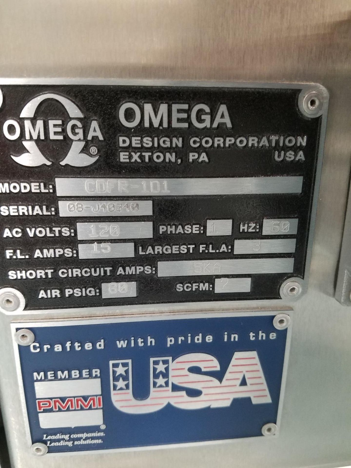 Omega Desiccant Feeder, M# CDFR-1D1, S/N 08-J40340 | Rig Fee: $200 - Image 2 of 7