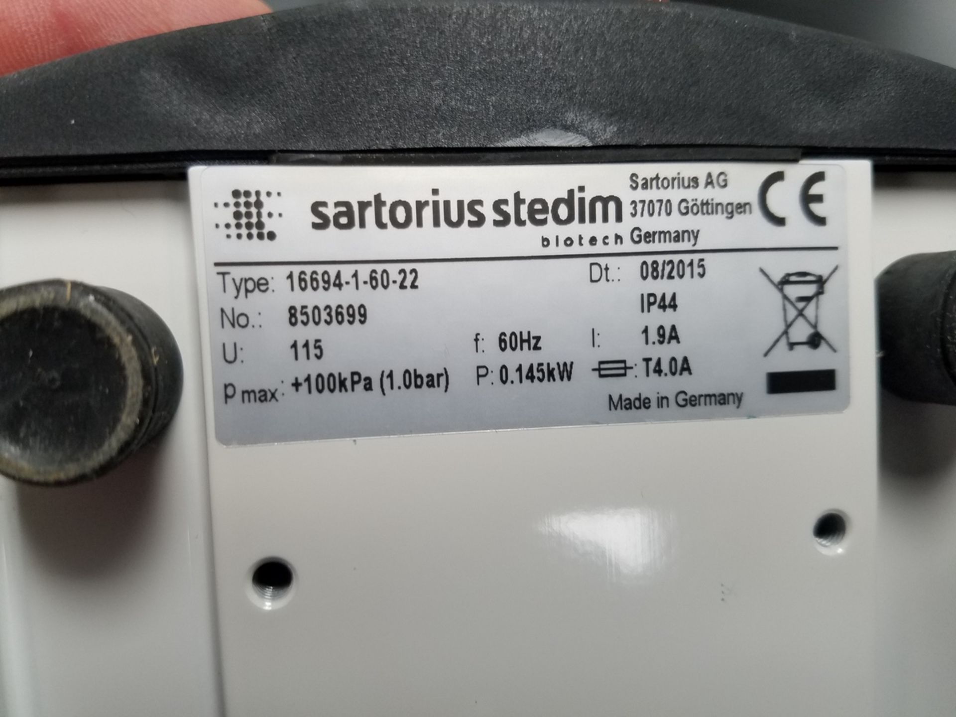 Sartorius Stedim Vacuum Pump, M# 16694-1-60-22, S/N 8503699 | Rig Fee: $20 or HC - Image 2 of 2