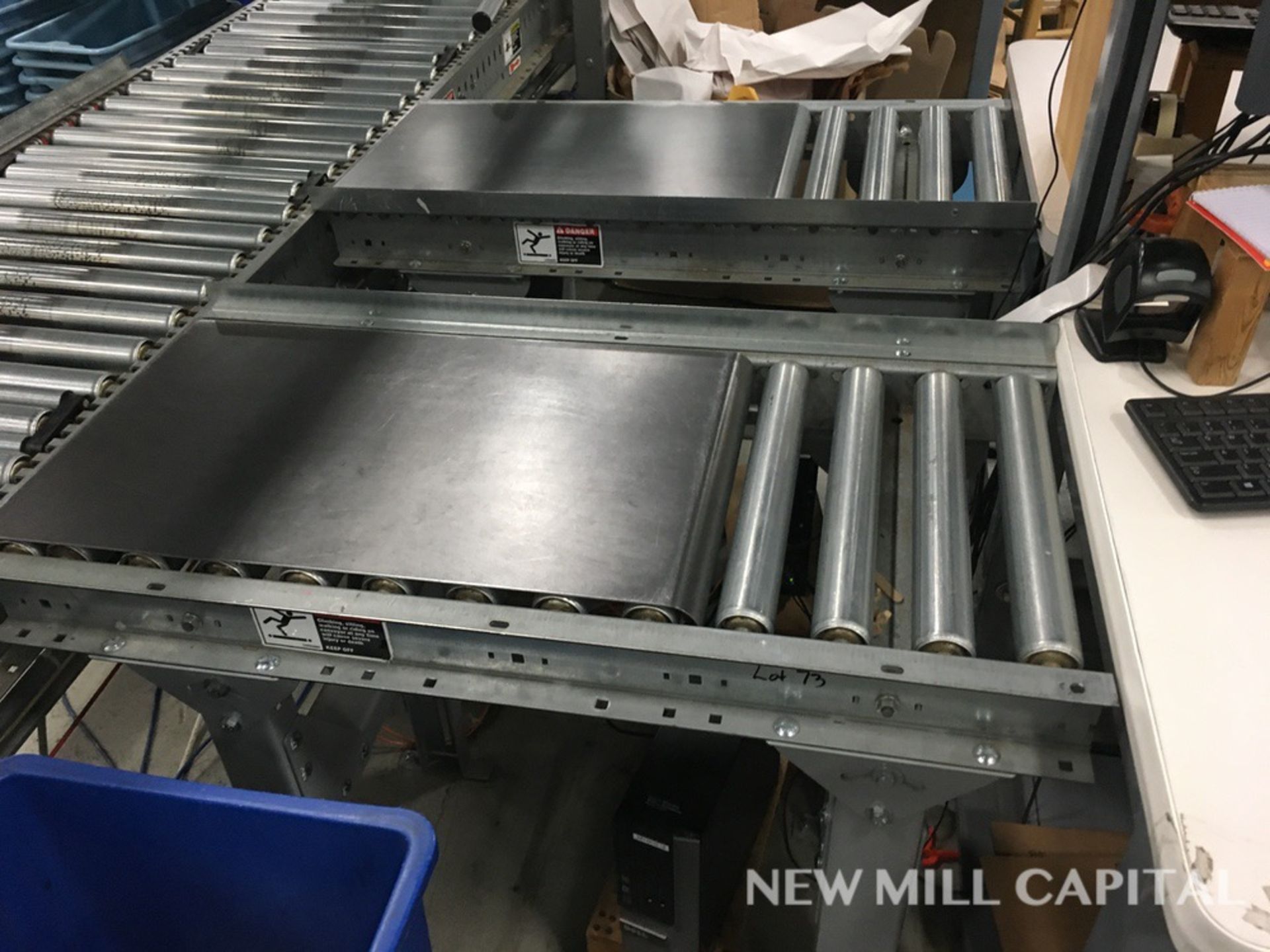 (2) Roller Conveyors, Manual, Approx 3ft OA Length, 15in Rollers, 18in OA Width | Rig Fee: $150