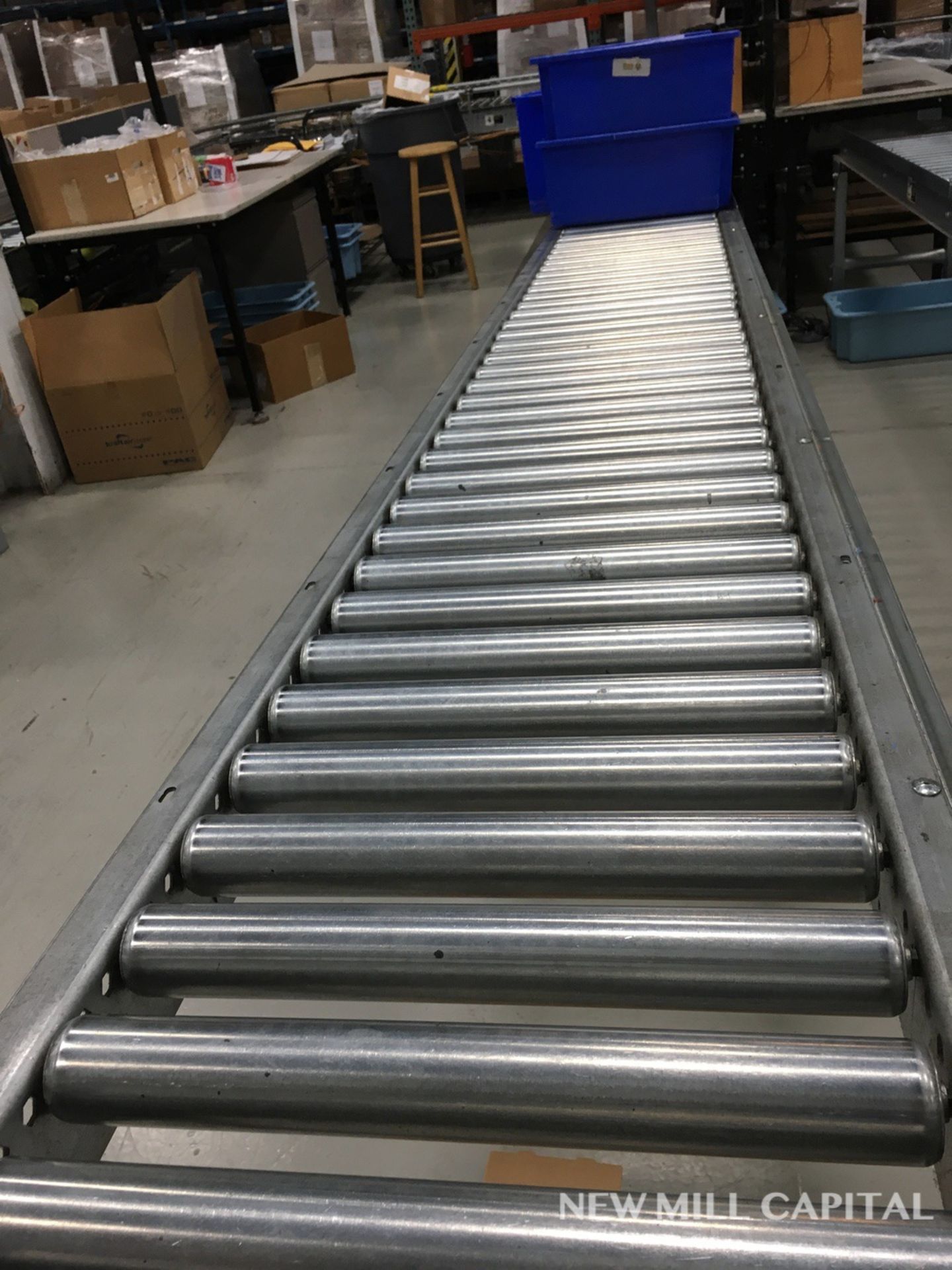 Spring Assisted Roller Conveyor &amp; Gate, Approx 20ft OA Length, 15in Wide Rol | Rig Fee: $150 - Image 3 of 5