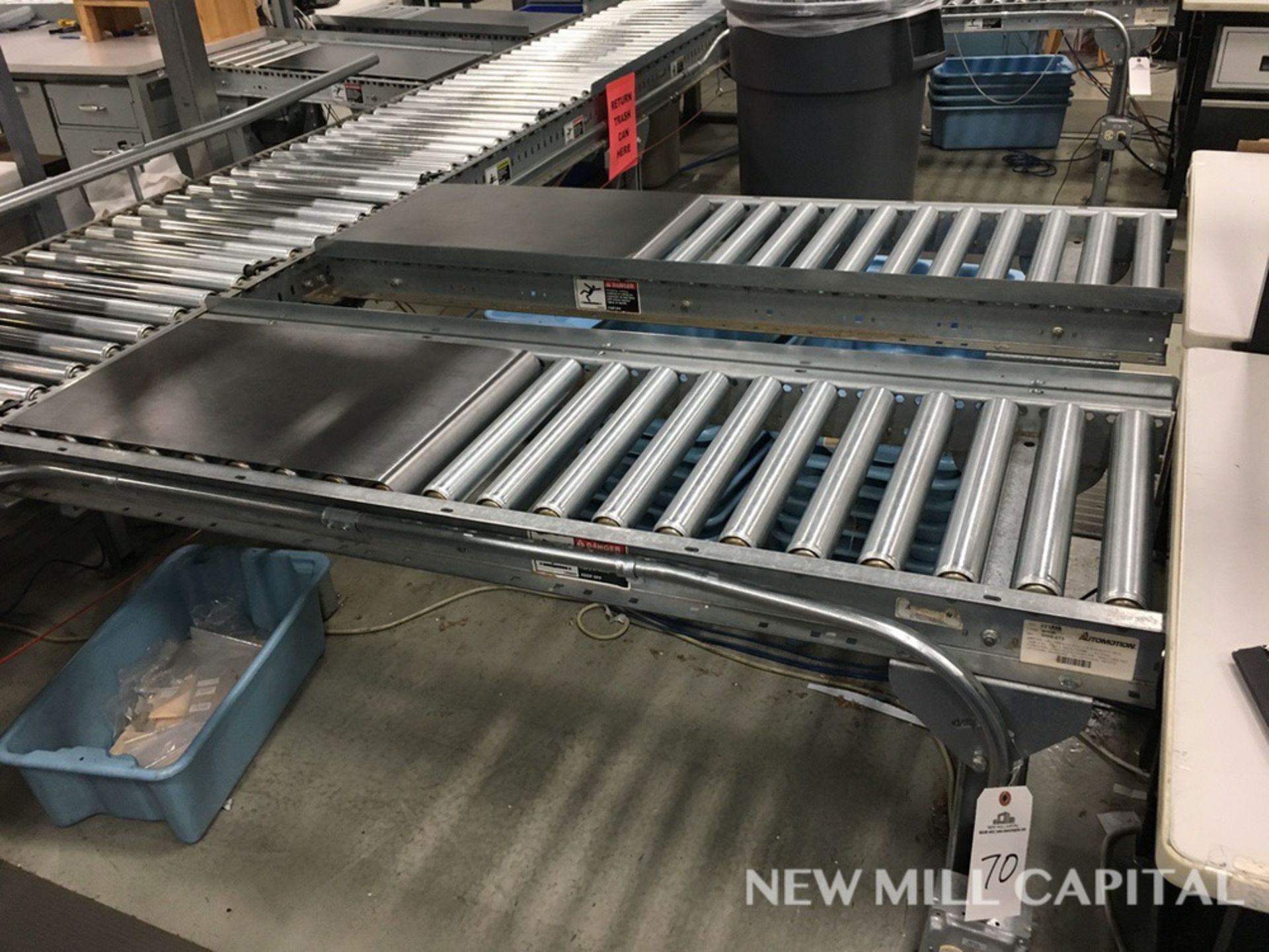 (2) Roller Conveyors, Manual, Approx 5ft OA Length, 15in Rollers, 18in OA Width | Rig Fee: $150