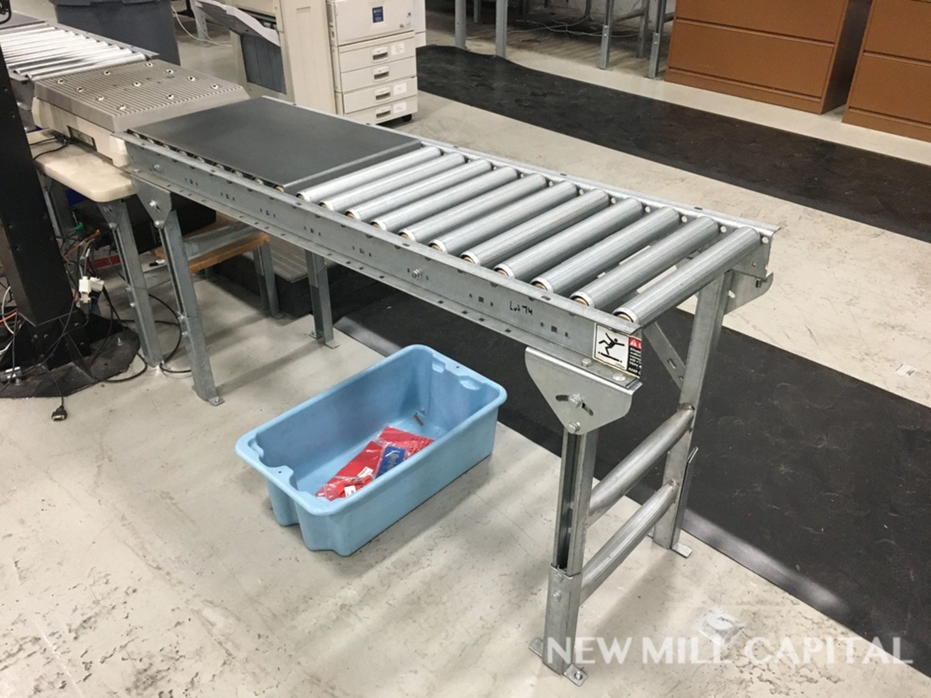 (1) Spring Assisted Roller Conveyor Gate and Conveyor - Approx 9ft OAL, (1) 5ft | Rig Fee: $150 - Image 3 of 3