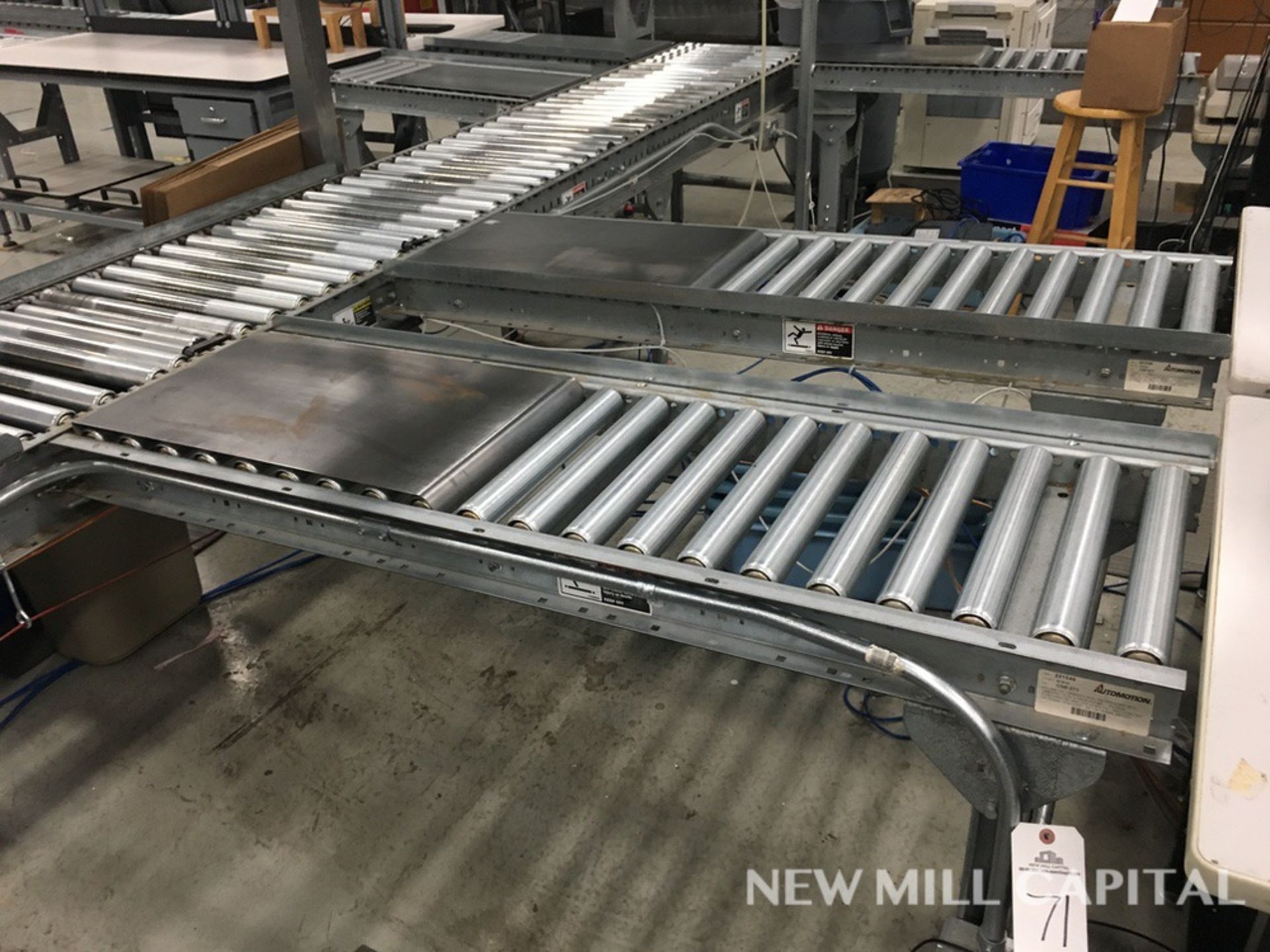 (2) Roller Conveyors, Manual, Approx 5ft OA Length, 15in Rollers, 18in OA Width | Rig Fee: $150