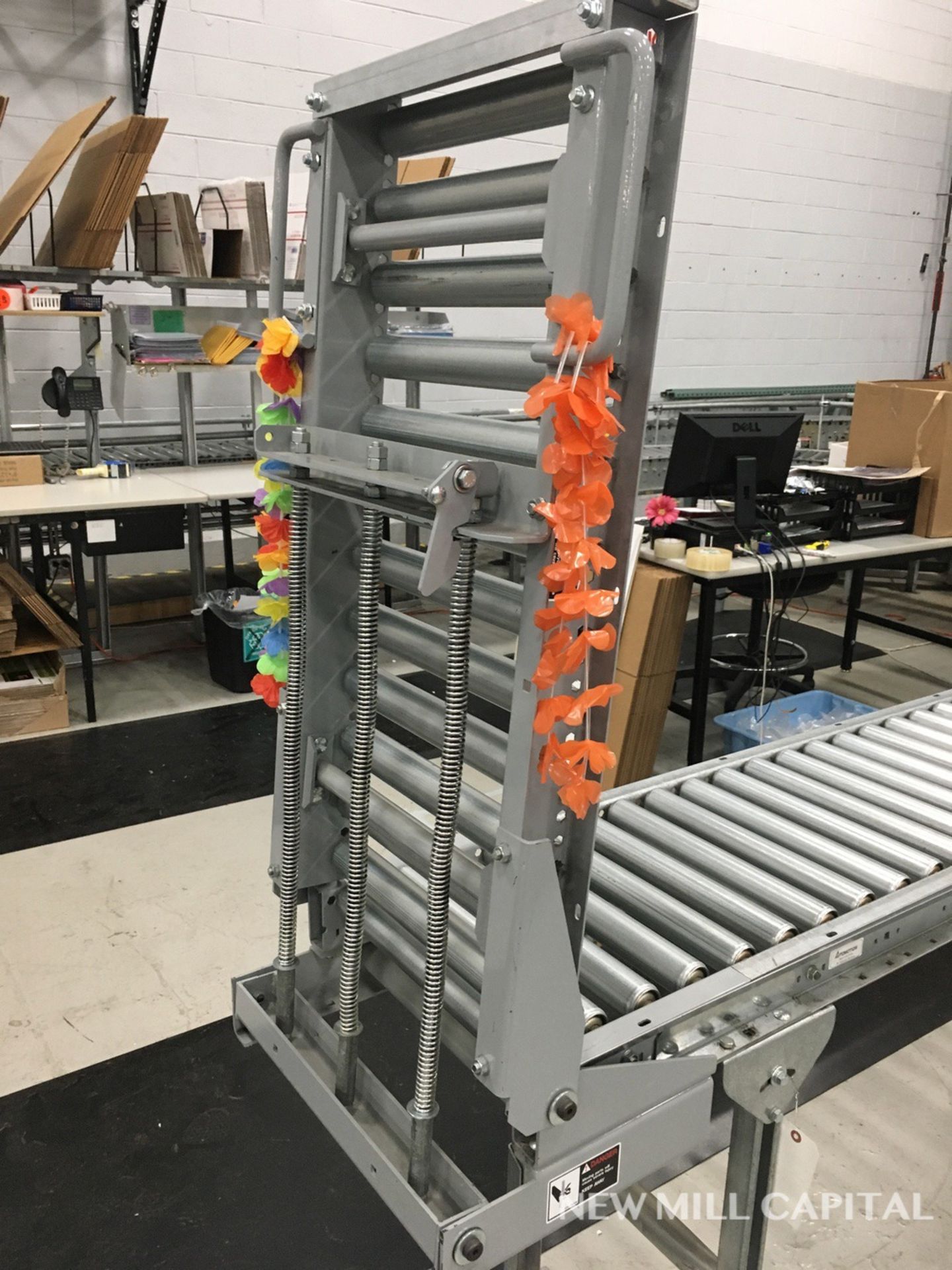 (1) Spring Assisted Roller Conveyor Gate and Conveyor - Approx 9ft OAL, (1) 5ft | Rig Fee: $150 - Image 2 of 3