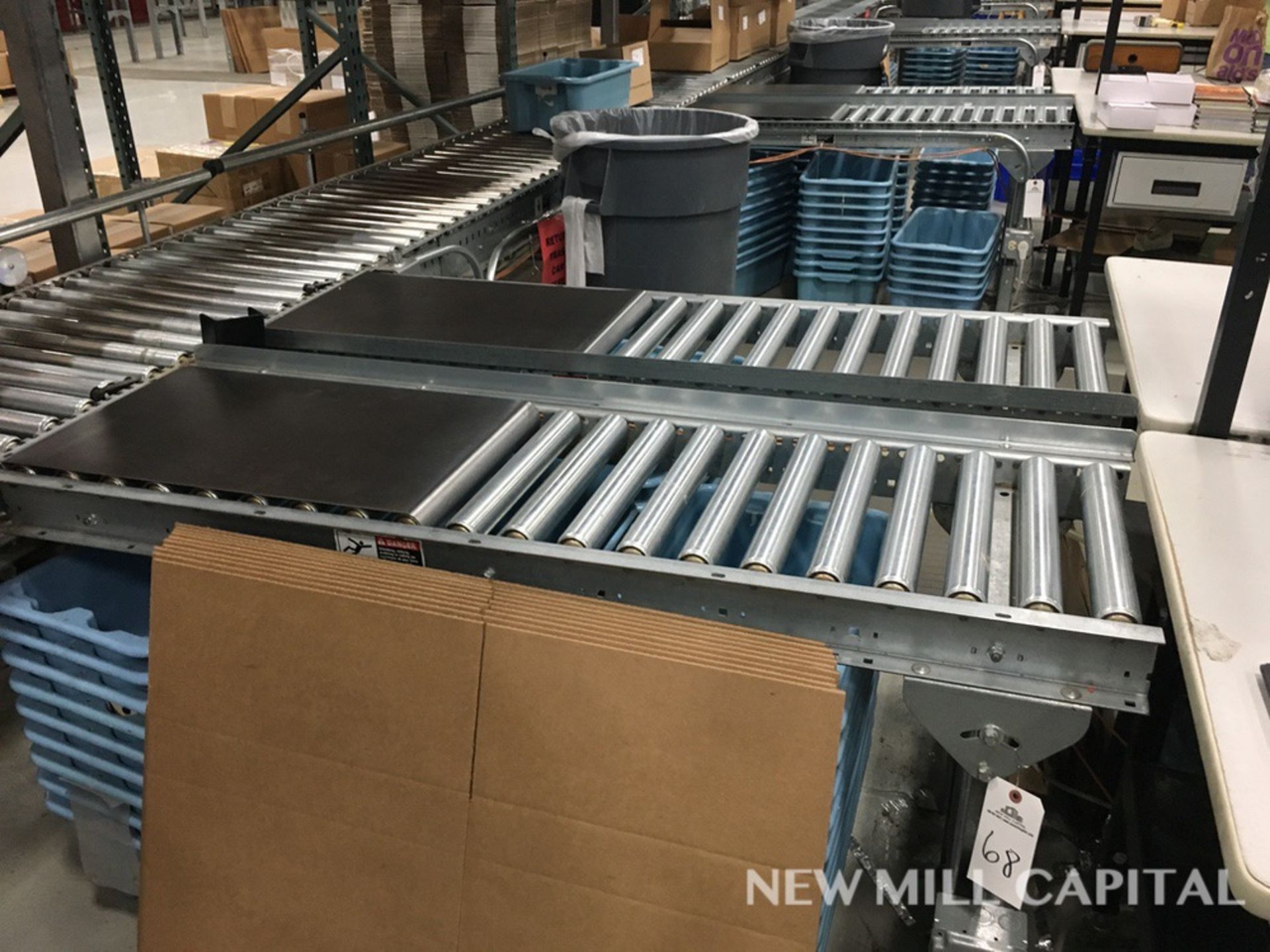 (2) Roller Conveyors, Manual, Approx 5ft OA Length, 15in Rollers, 18in OA Width | Rig Fee: $150
