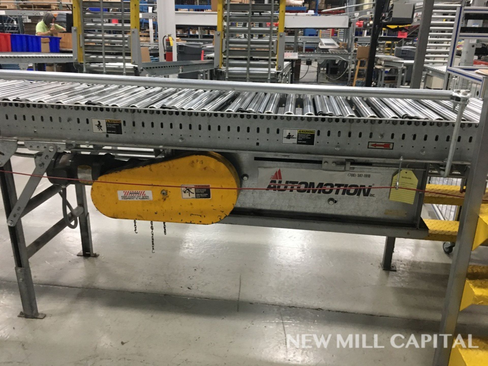 Automotion Power Roller Conveyor, Approx 75ft OA Length, Belt Driven Rollers, Ai | Rig Fee: $800 - Image 6 of 13