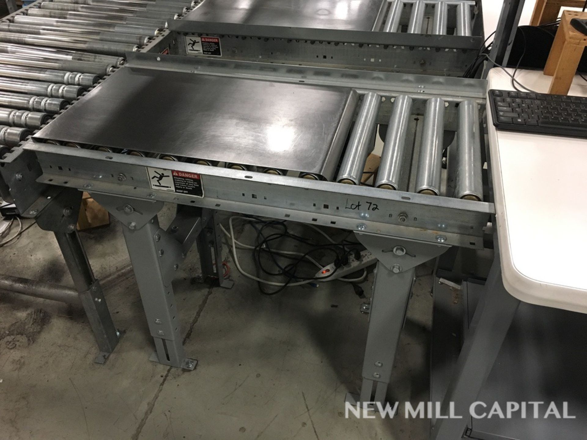 (2) Roller Conveyors, Manual, Approx 3ft OA Length, 15in Rollers, 18in OA Width | Rig Fee: $150