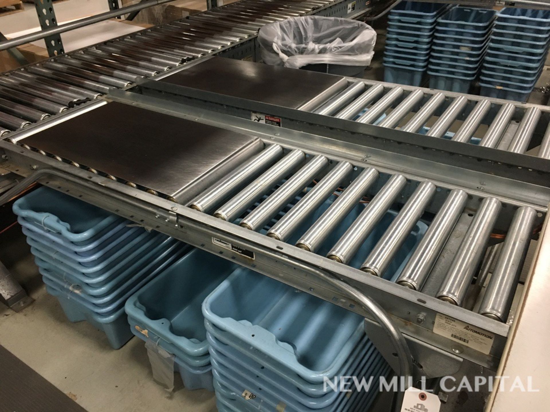 (2) Roller Conveyors, Manual, Approx 5ft OA Length, 15in Rollers, 18in OA Width | Rig Fee: $150