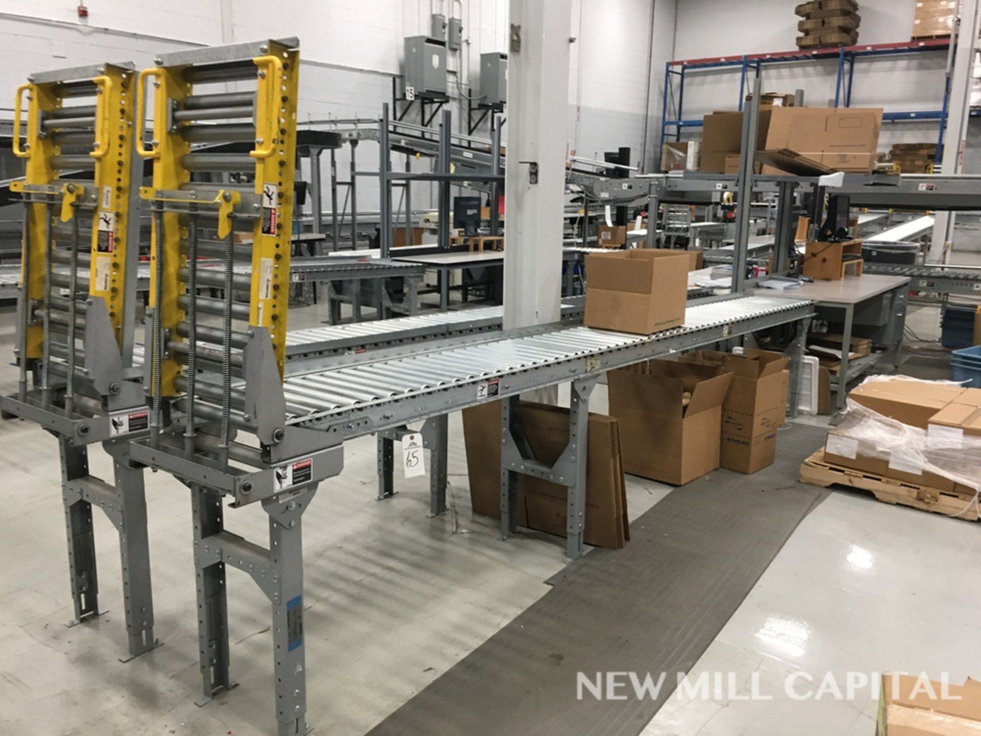 Spring Assisted Roller Conveyor &amp; Gate, Approx 18.5ft OA Length, 15in Wide R | Rig Fee: $150