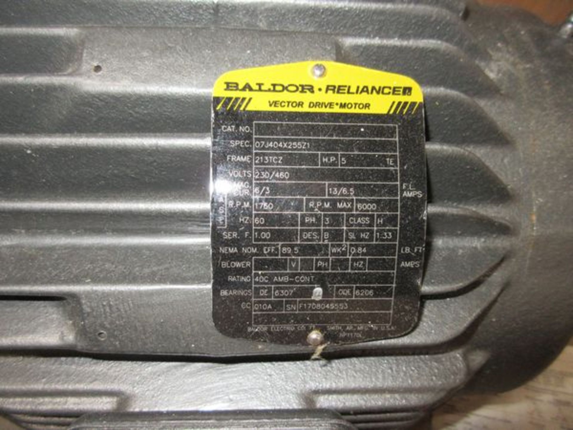 LOT Baldor 2HP Motor, (3) Baldor 5HP Motors, Baldor 1/3HP Motor in Crate | Rig Fee: $25 - Image 5 of 6