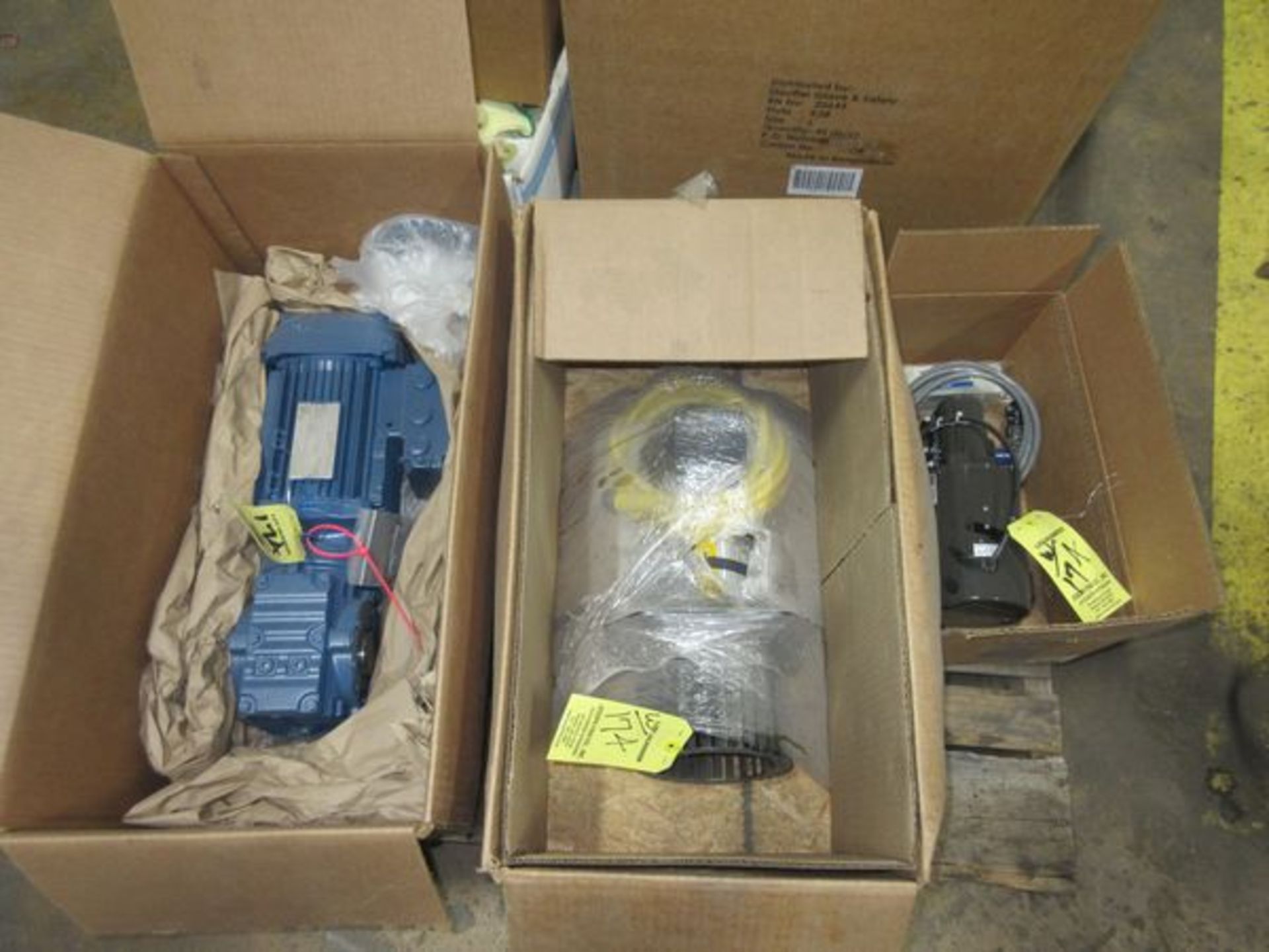 LOT Assorted Motors. (1) Sew Eurodrive, 1HP, (1) 3/4HP, (1) 1/6HP | Rig Fee: $25 or HC