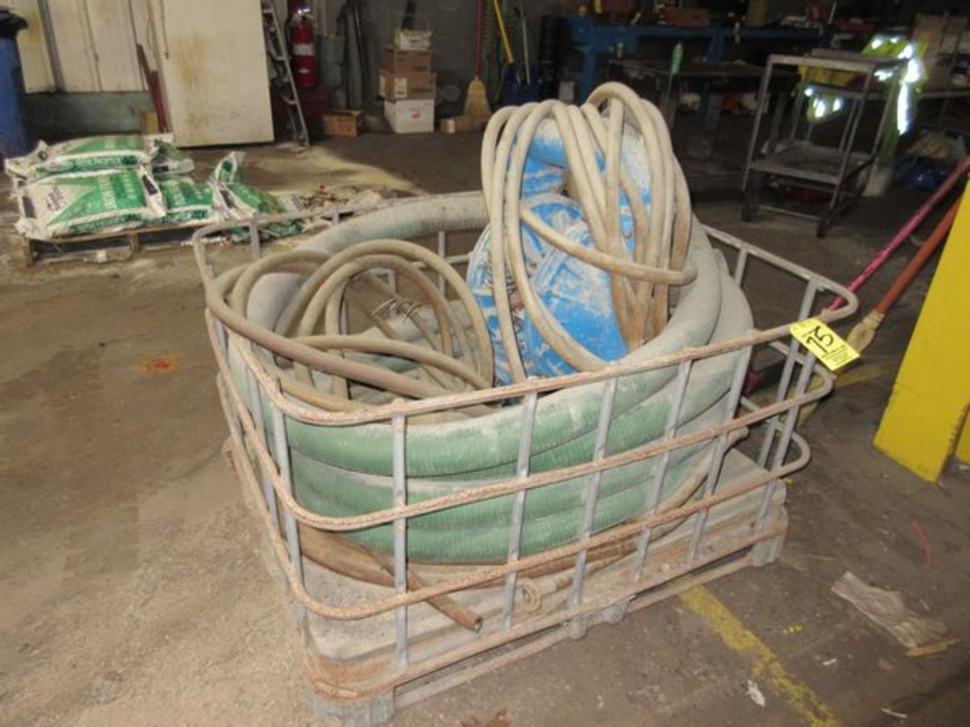 (1) Sandpiper Diaphragm Pump w/ Hose in Metal Frame Bin | Rig Fee: $25